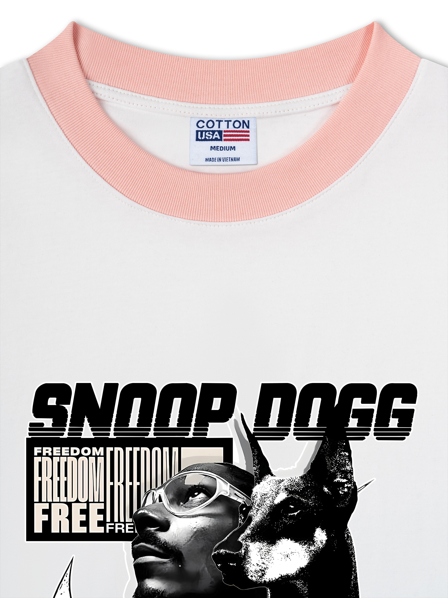 Áo Thun Ringer Relaxed Fit Rapper Black And White Snoop Dog