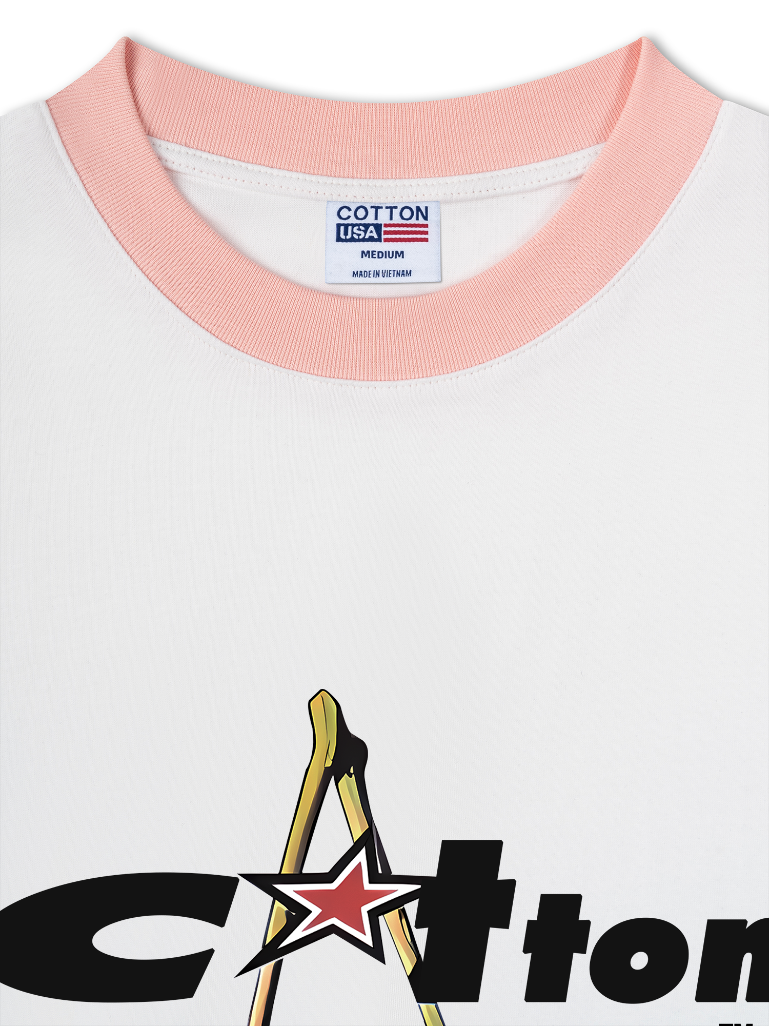 Áo Thun Ringer Relaxed Fit Cherry COTTON USA