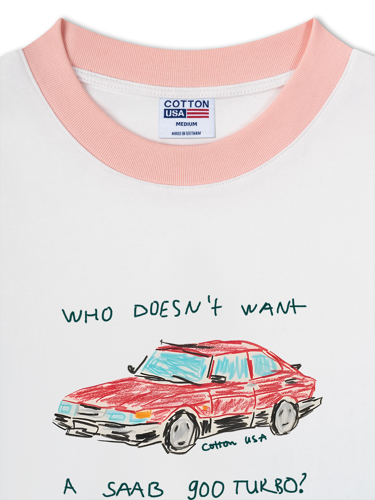 Áo Thun Ringer Relaxed Fit Classic Car Crayon Car