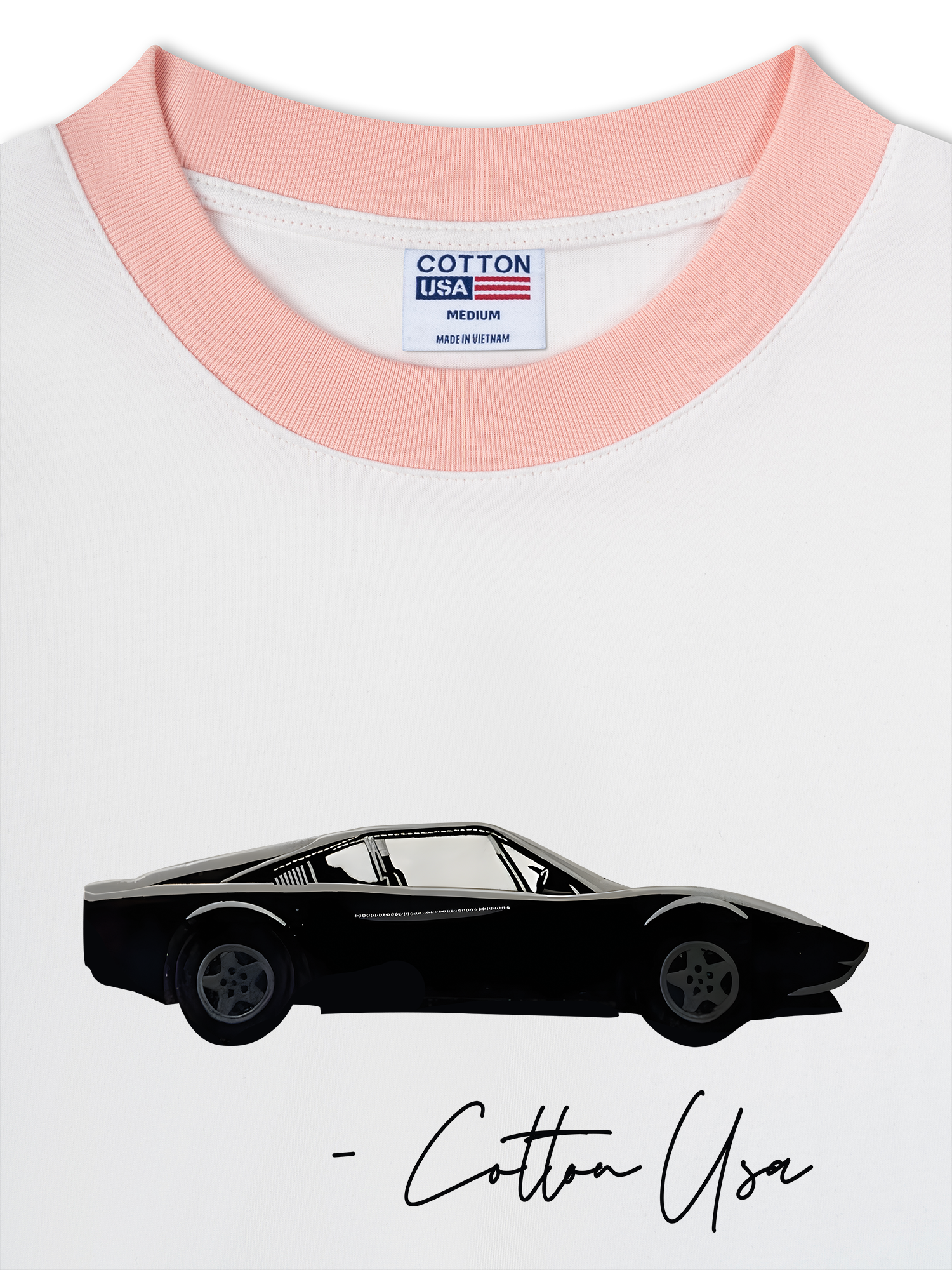 Áo Thun Ringer Relaxed Fit Classic Classic Car Black