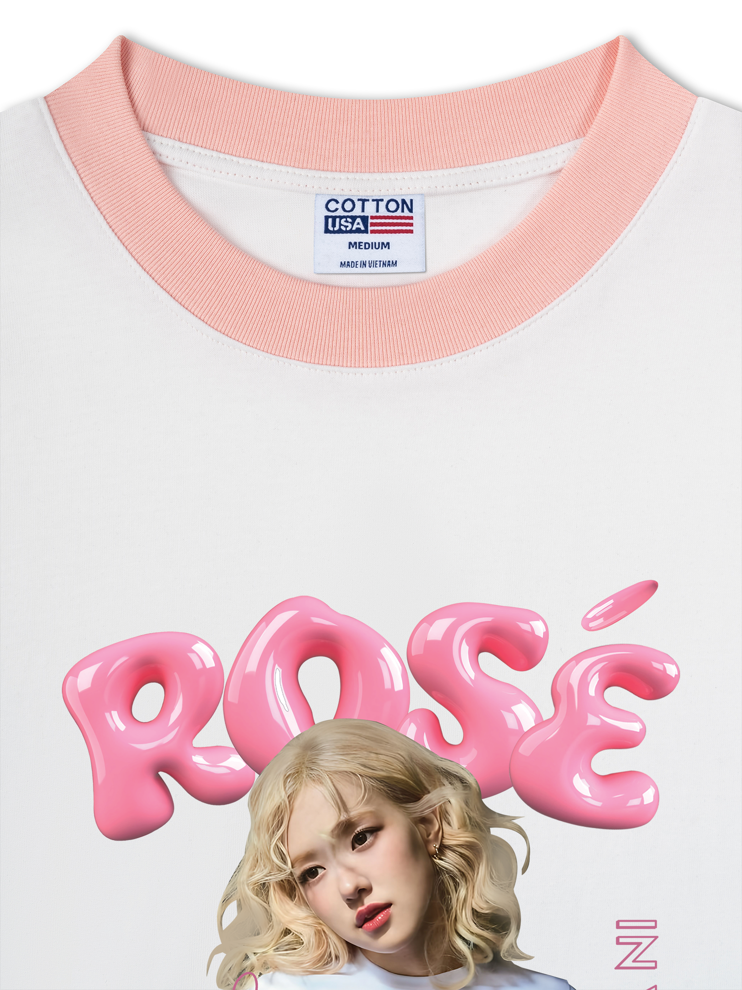 Áo Thun Ringer Relaxed Fit Black Pink Rose