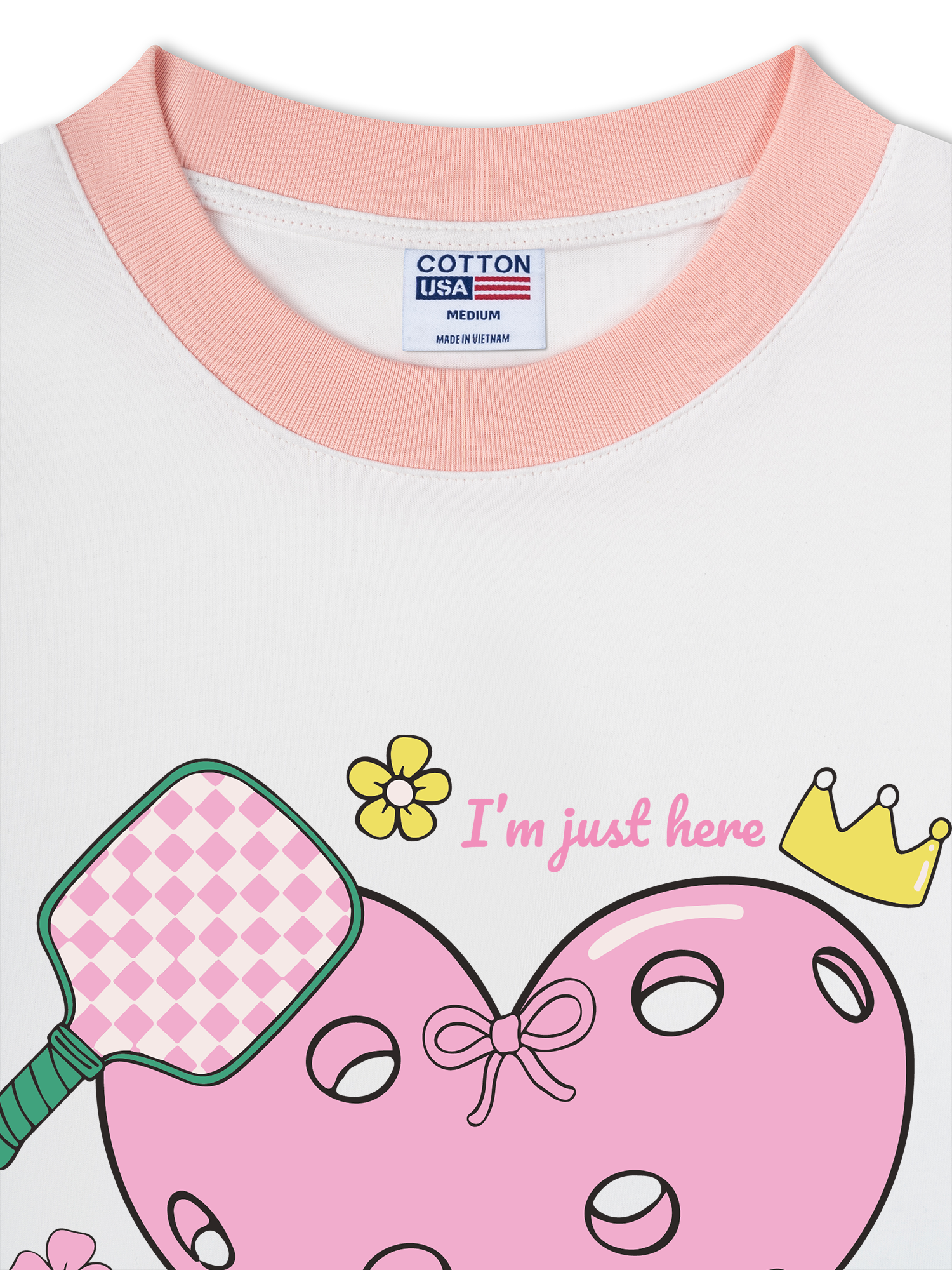 Áo Thun Ringer Relaxed Fit I_m Just Here For Pickleball