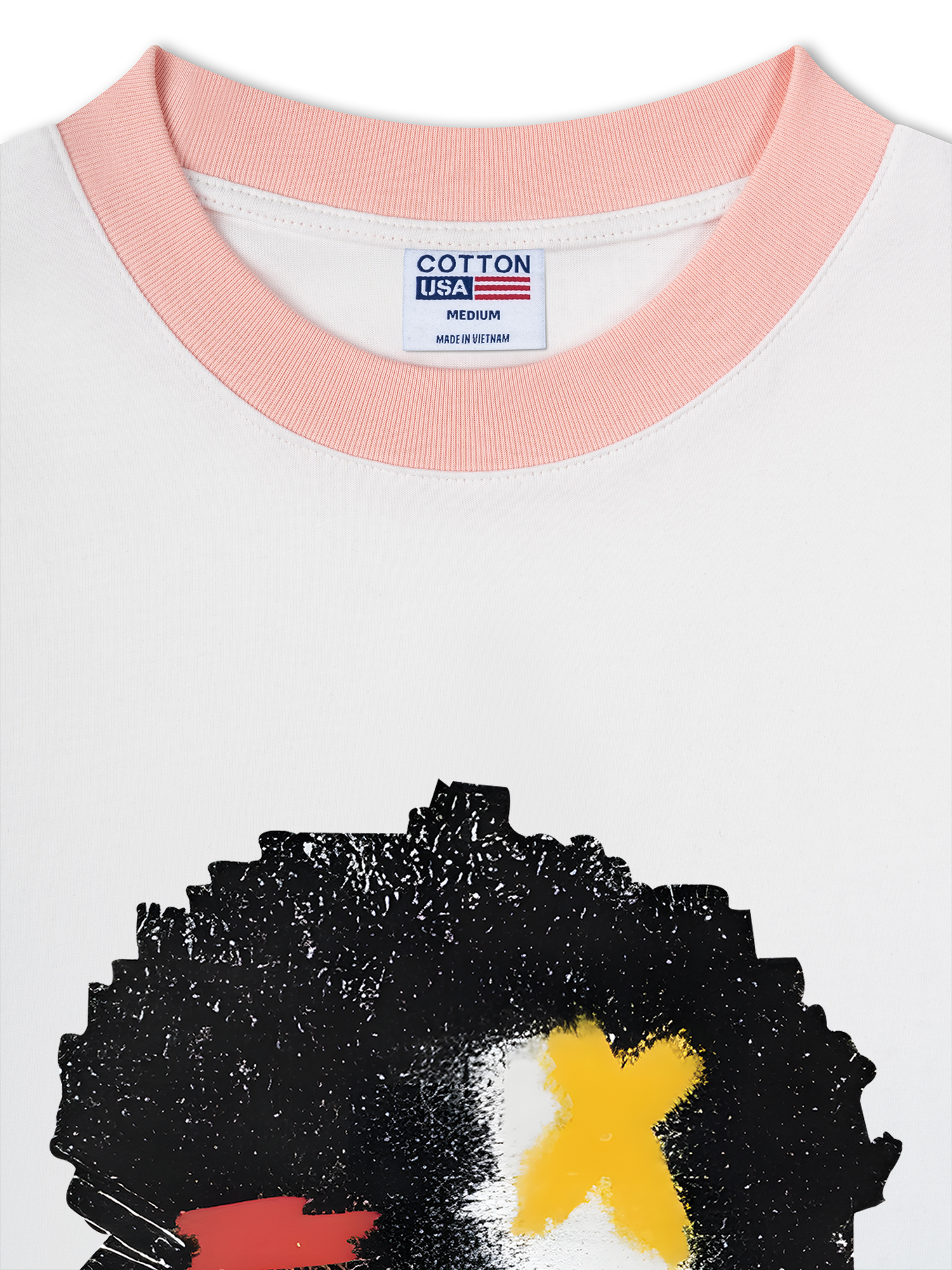 Áo Thun Ringer Relaxed Fit Rapper Multi Element Cotton USA