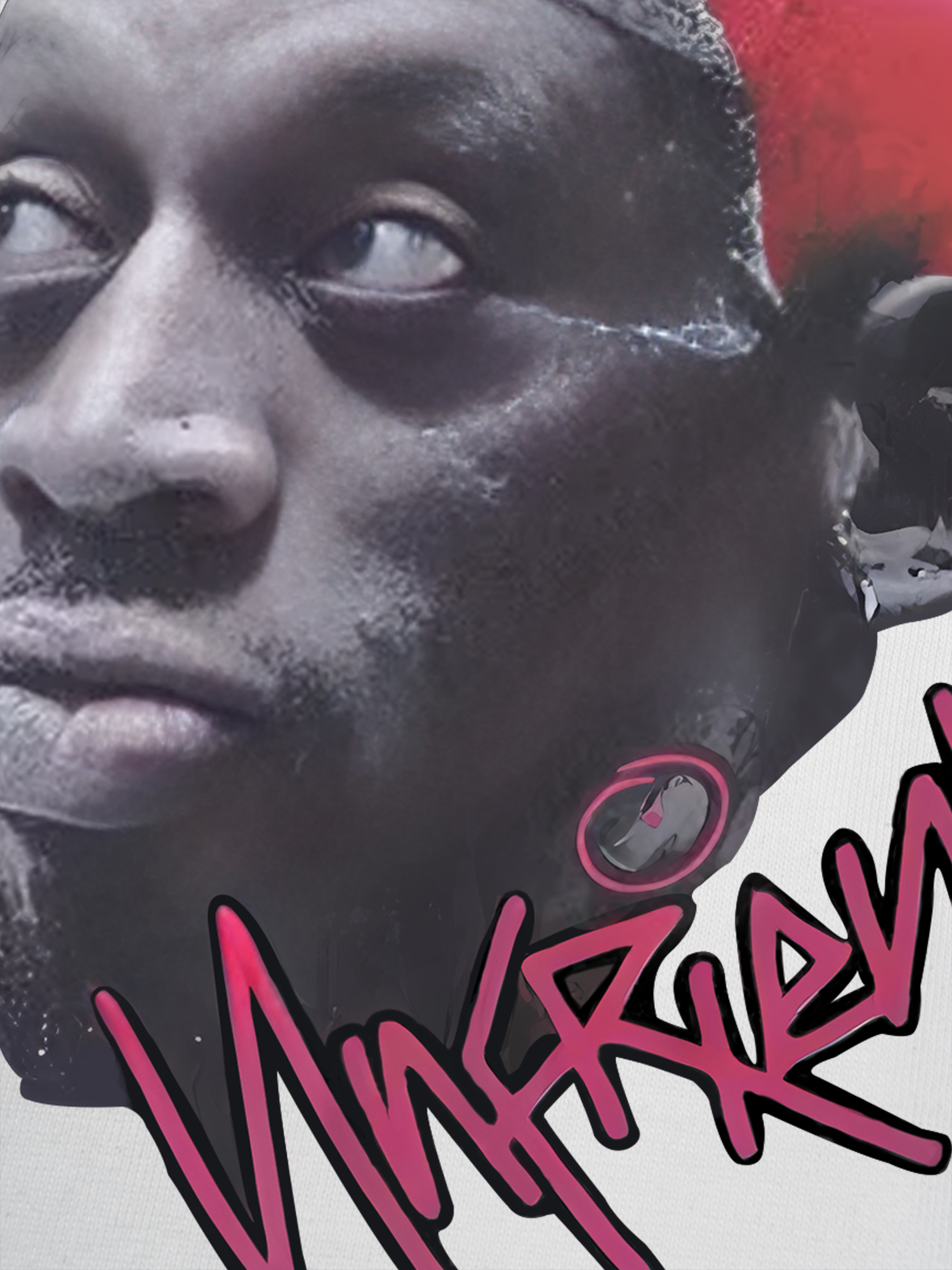 Áo Thun Ringer Relaxed Fit Hip Hop Streetwear Dennis Rodman Graphic