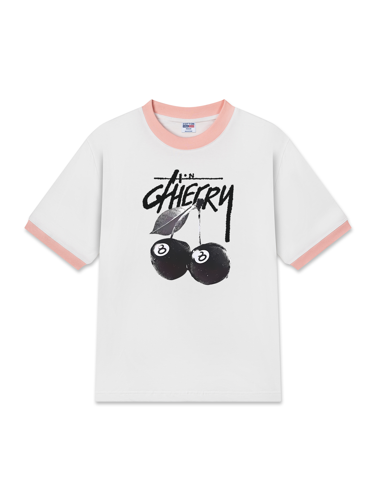 Áo Thun Ringer Relaxed Fit Cherry Black