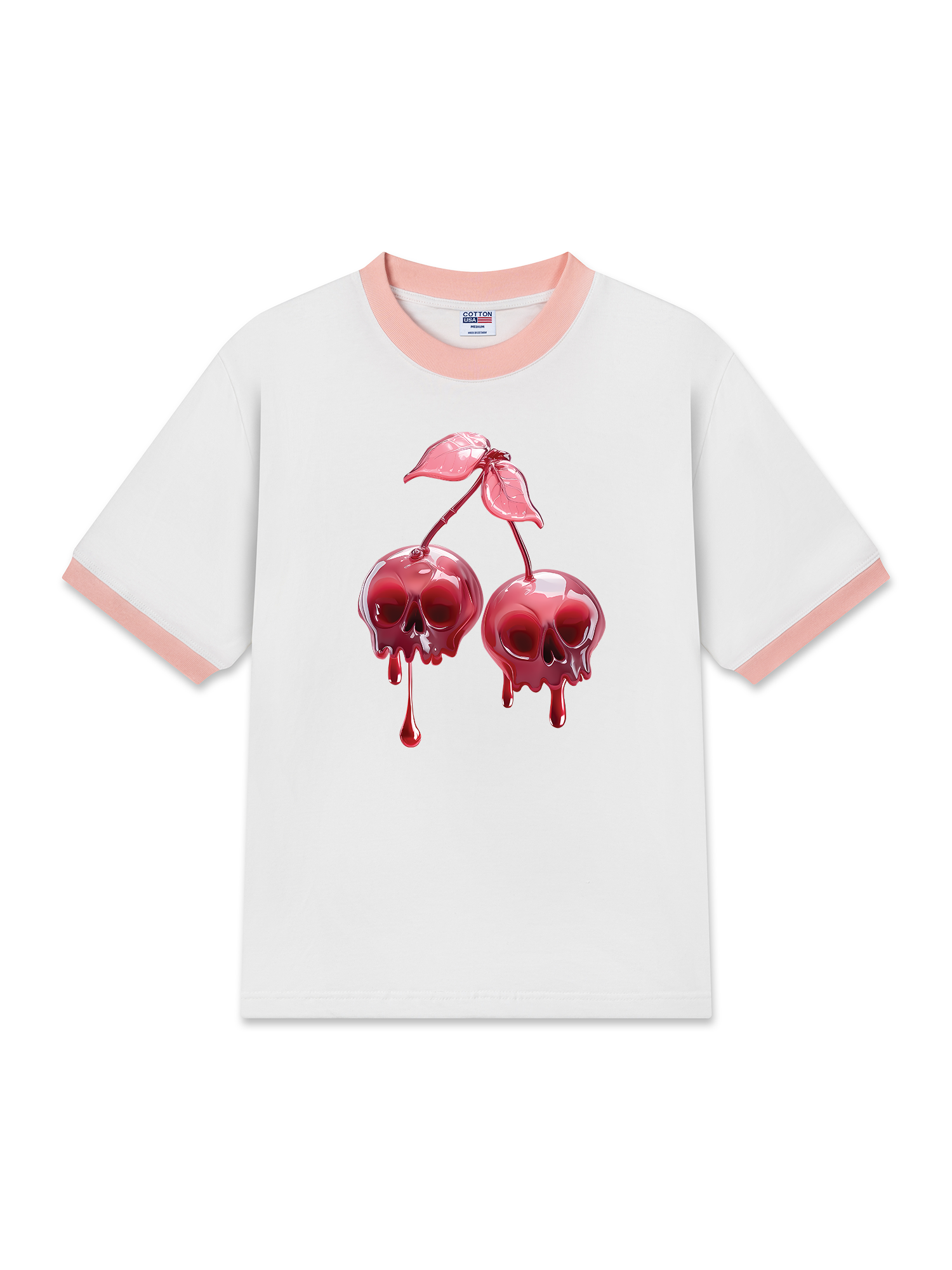 Áo Thun Ringer Relaxed Fit Cherry Skull