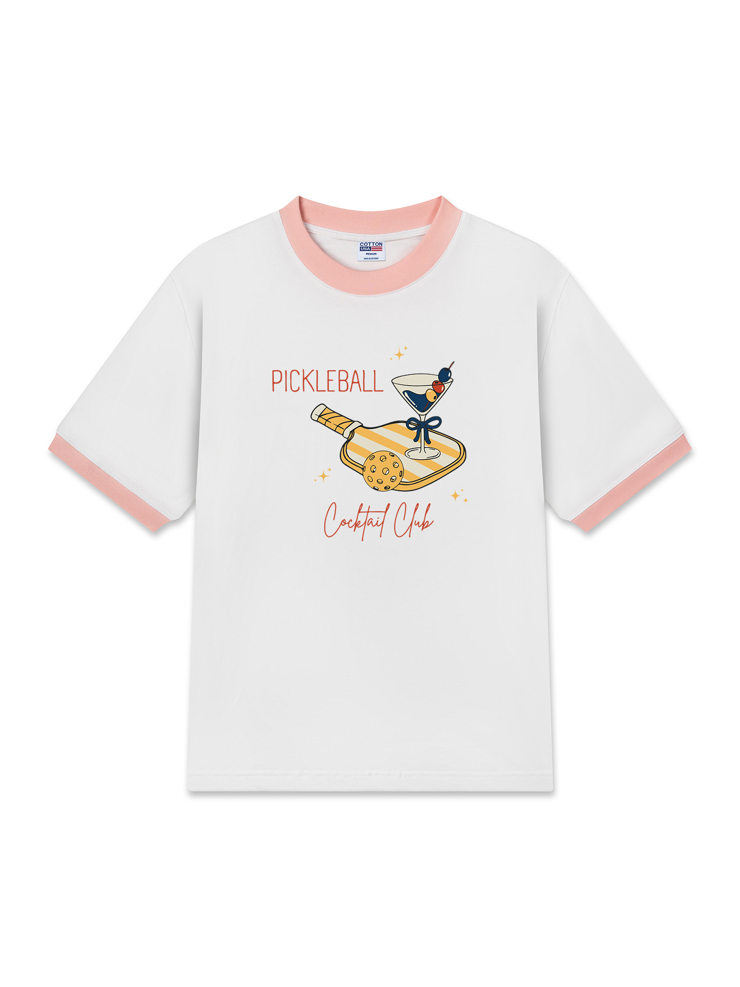 Áo Thun Ringer Relaxed Fit Pickleball Cocktail Club