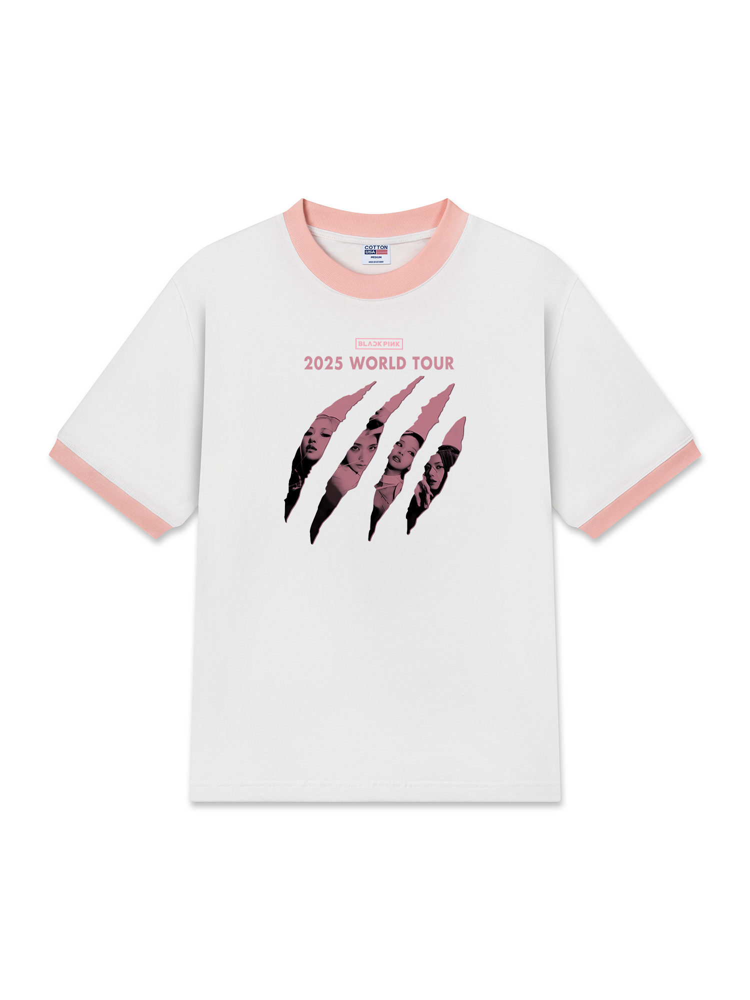 Áo Thun Ringer Relaxed Fit Black Pink 2025 World Tour