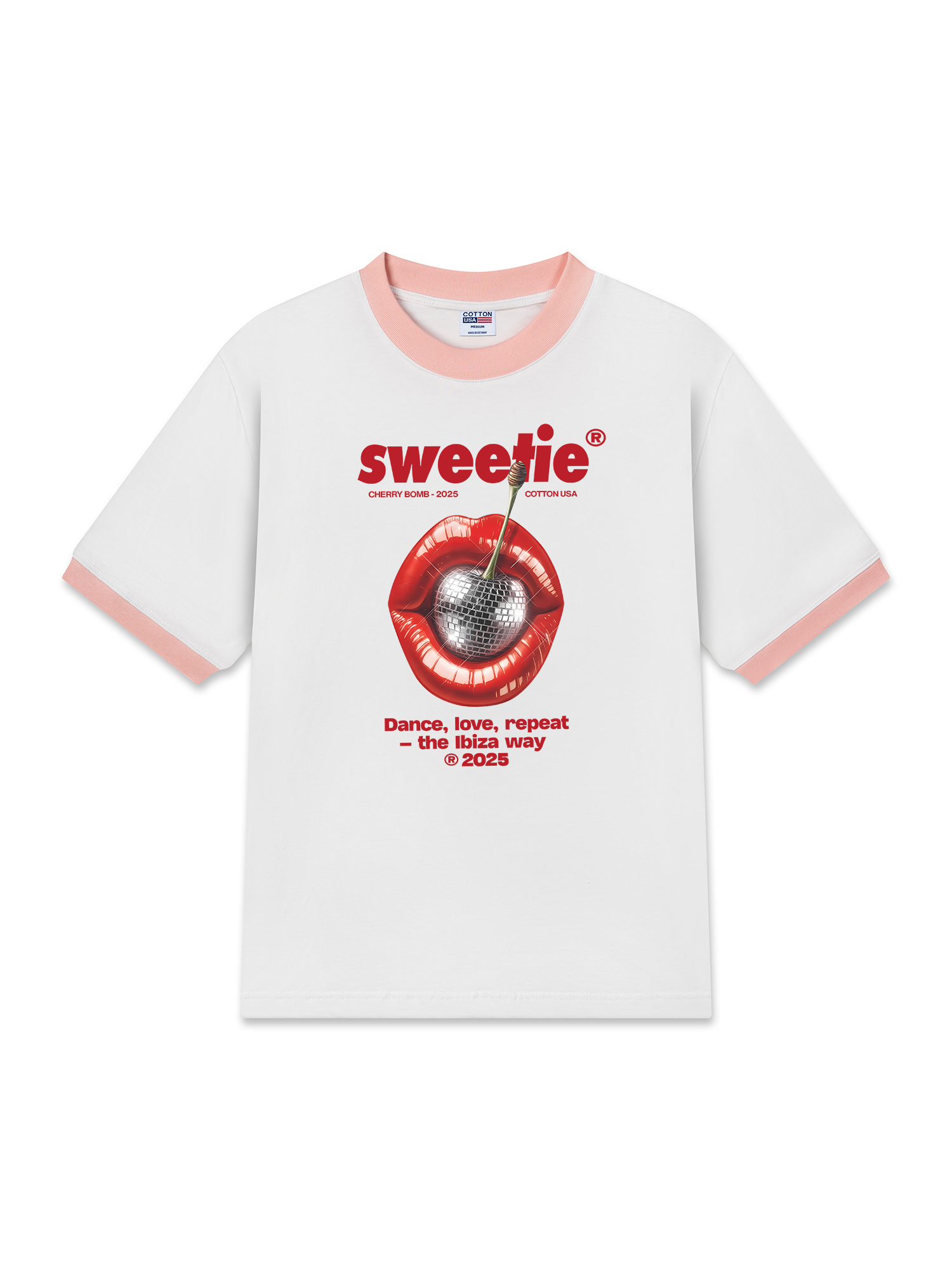 Áo Thun Ringer Relaxed Fit Cherry Sweetie Lip