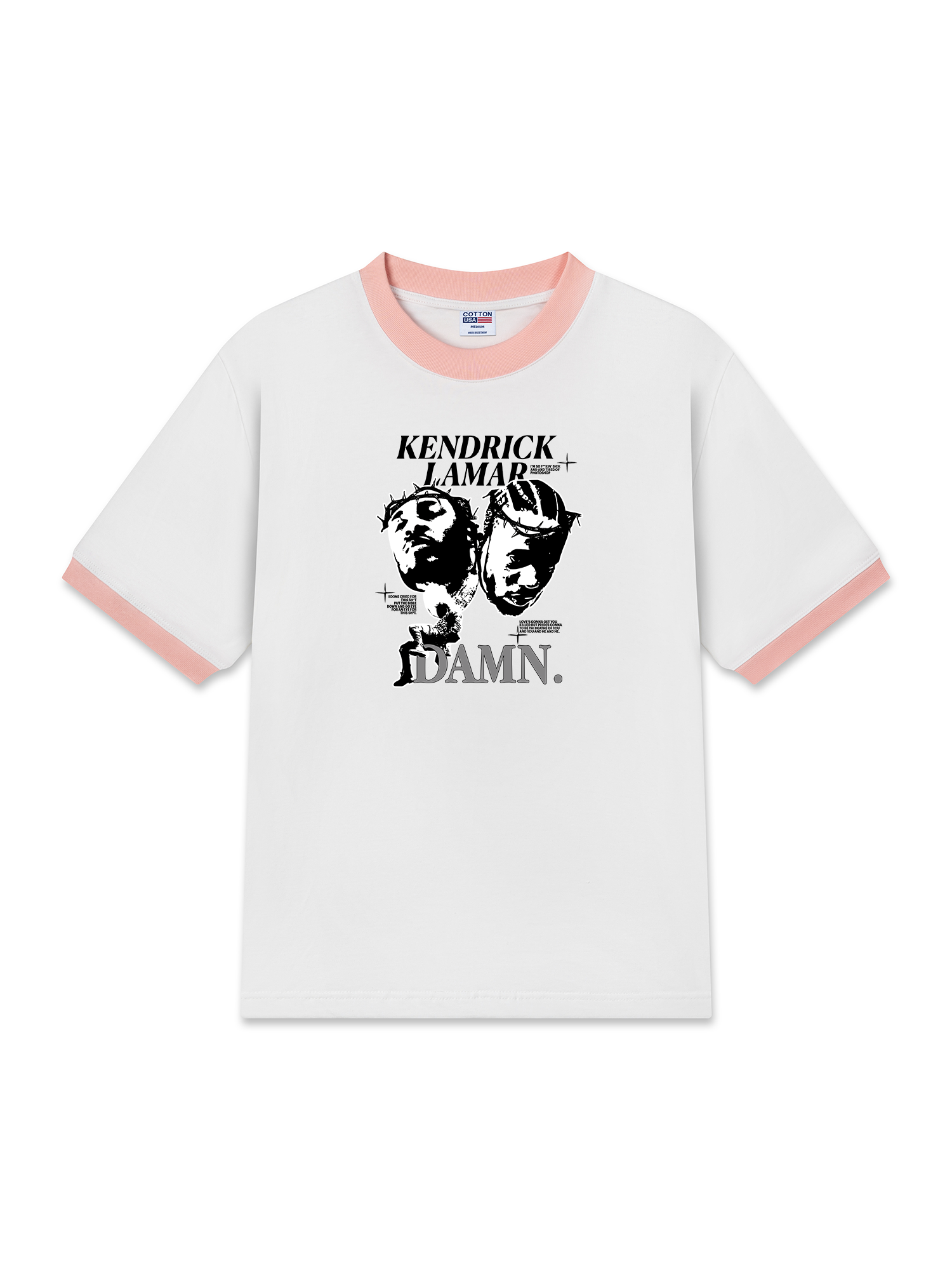 Áo Thun Ringer Relaxed Fit Rapper Kendrick Lamar Damn