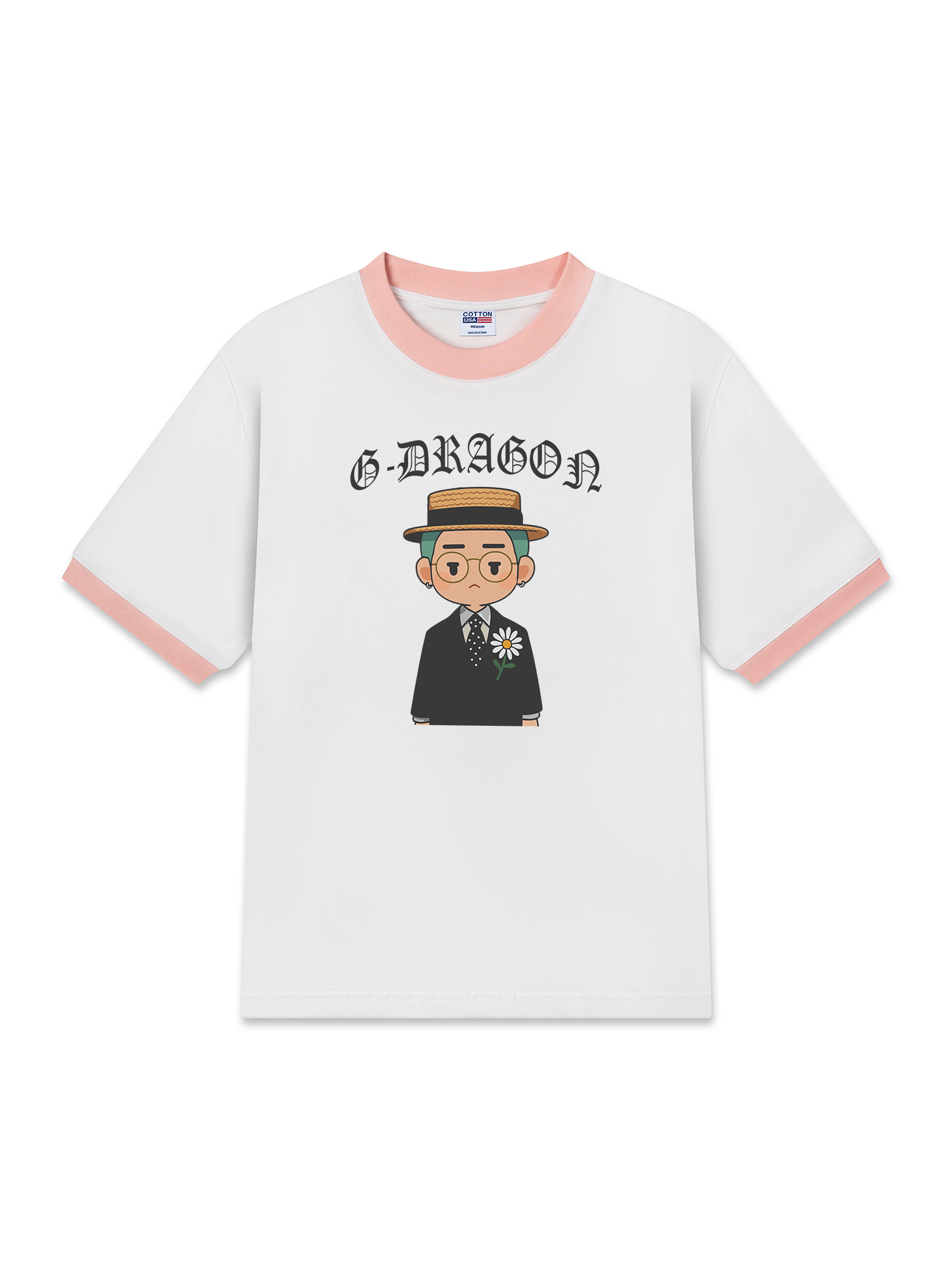 Áo Thun Ringer Relaxed Fit Cartoon GD Peace Minusone