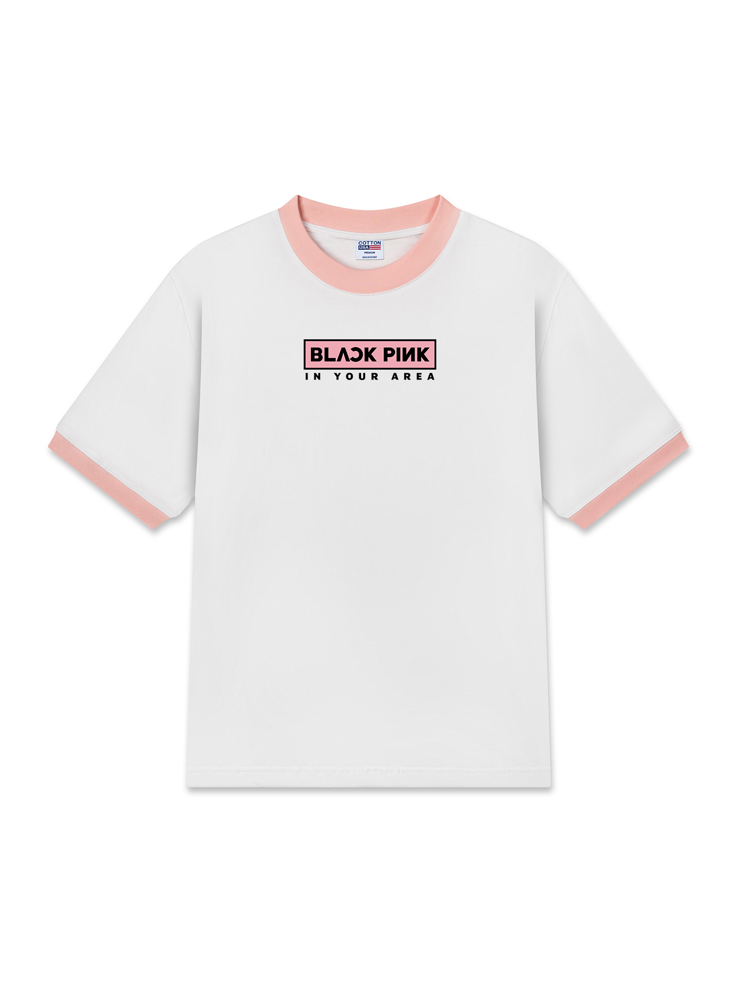 Áo Thun Ringer Relaxed Fit Idols Black Pink Jennie