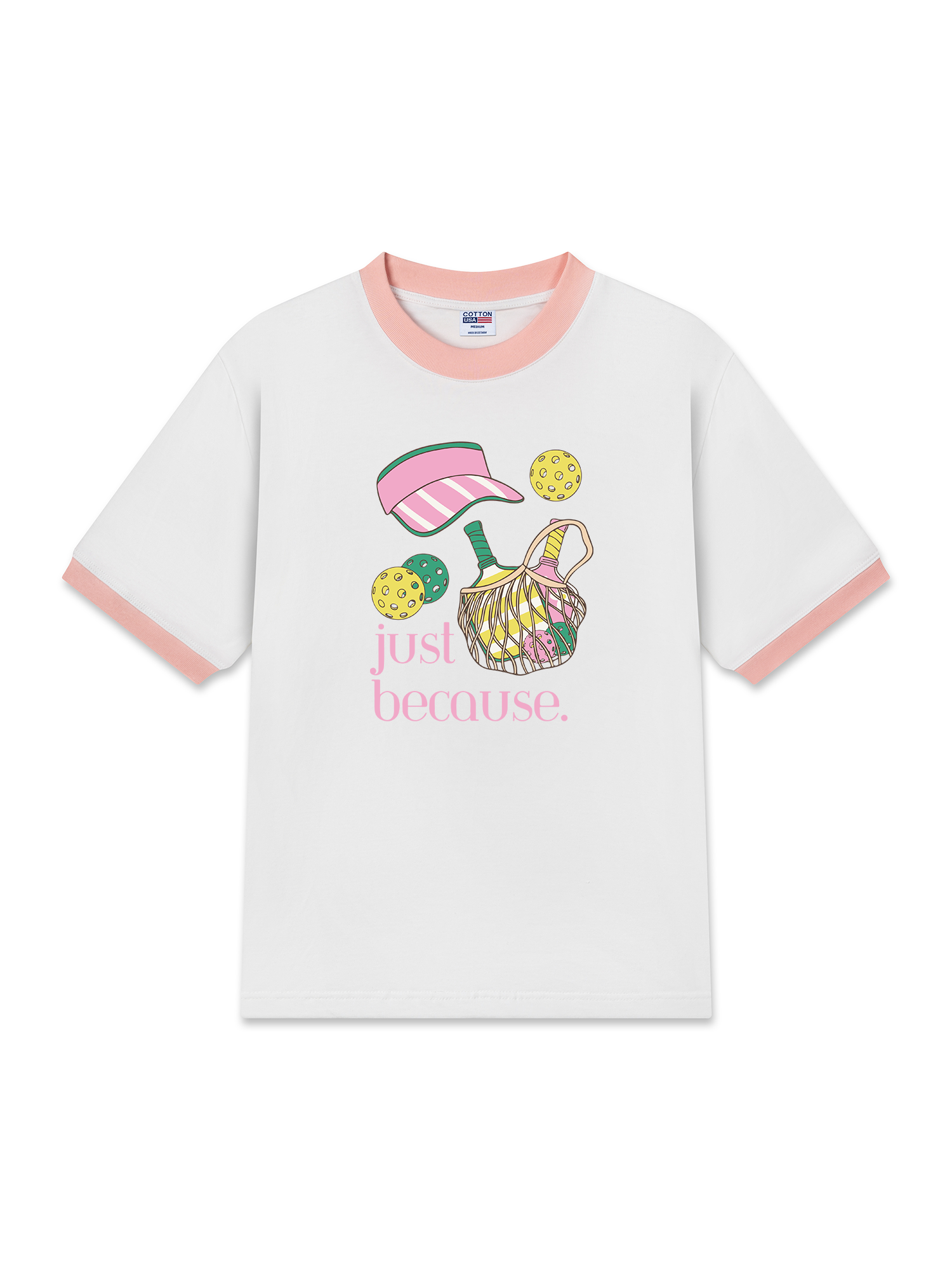 Áo Thun Ringer Relaxed Fit Pickleball Just Because