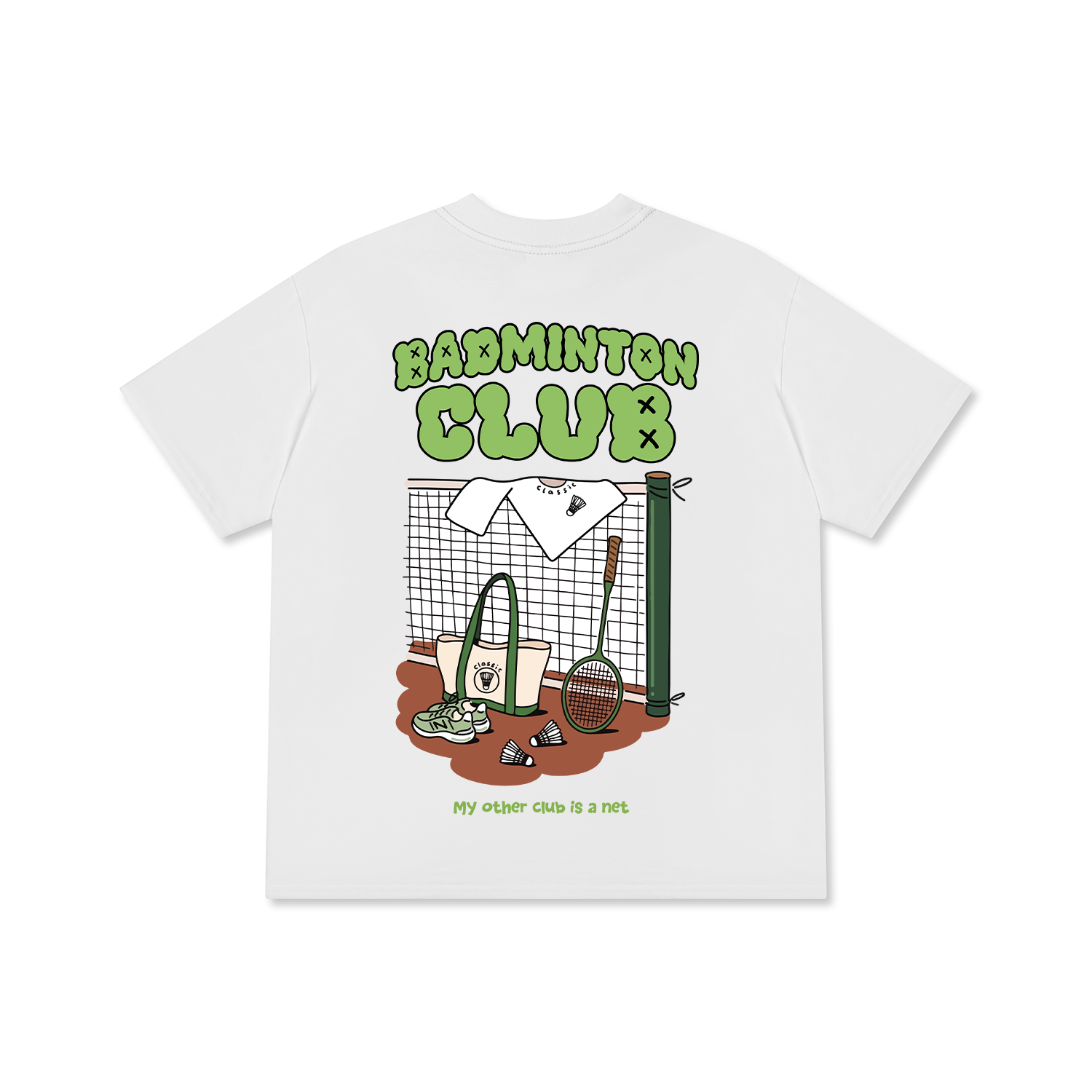 Áo Thun Relaxed Fit Badminton Club My Other Club Is A Net