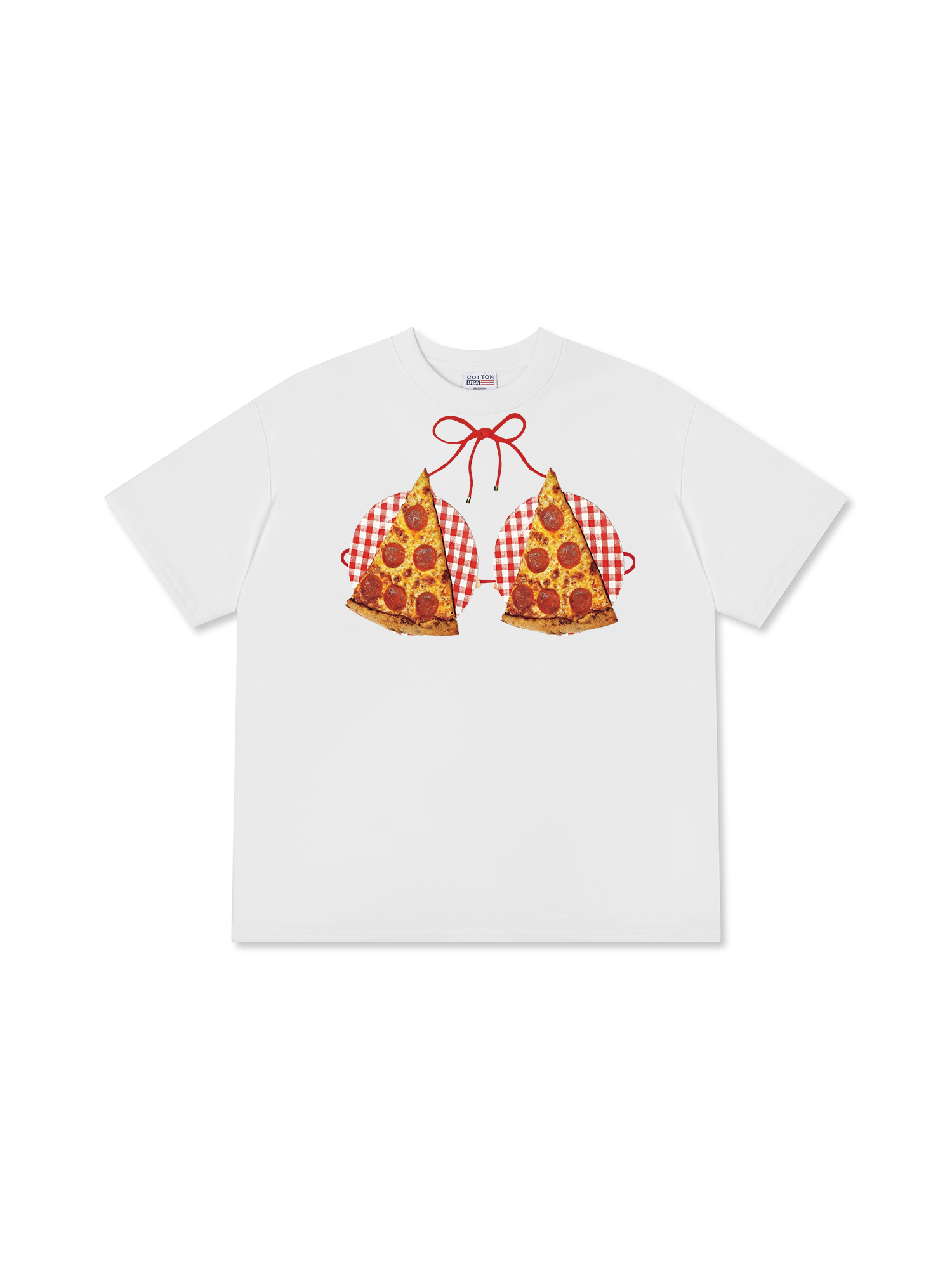 Áo Thun Relaxed Fit Yummy Mood Pizza Bikini