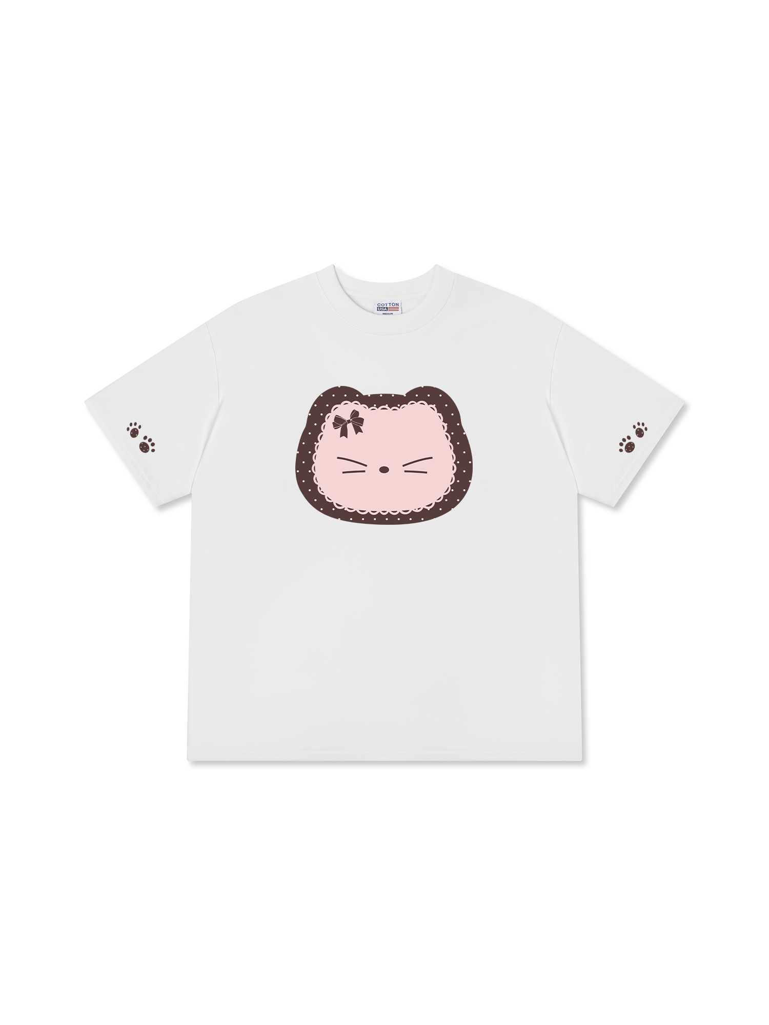 Áo Thun Relaxed Fit Dotty Mood Cute Cat