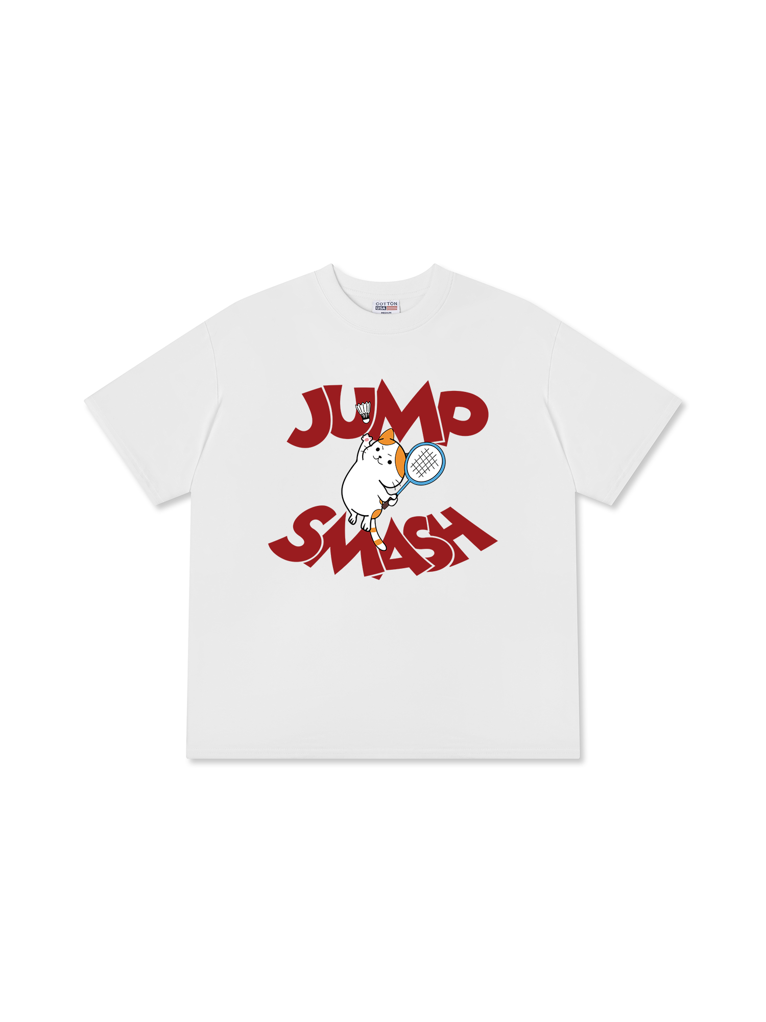 Áo Thun Relaxed Fit Badminton Cat Jump Smash