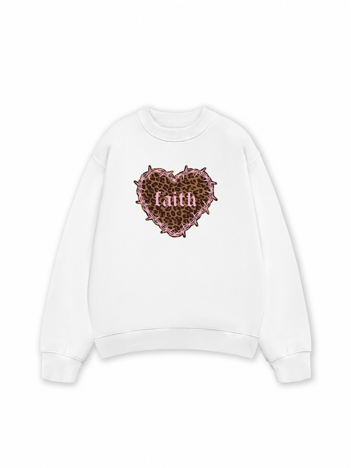 Áo Sweater Nỉ Hai Da Urban Leopard Faith Heart