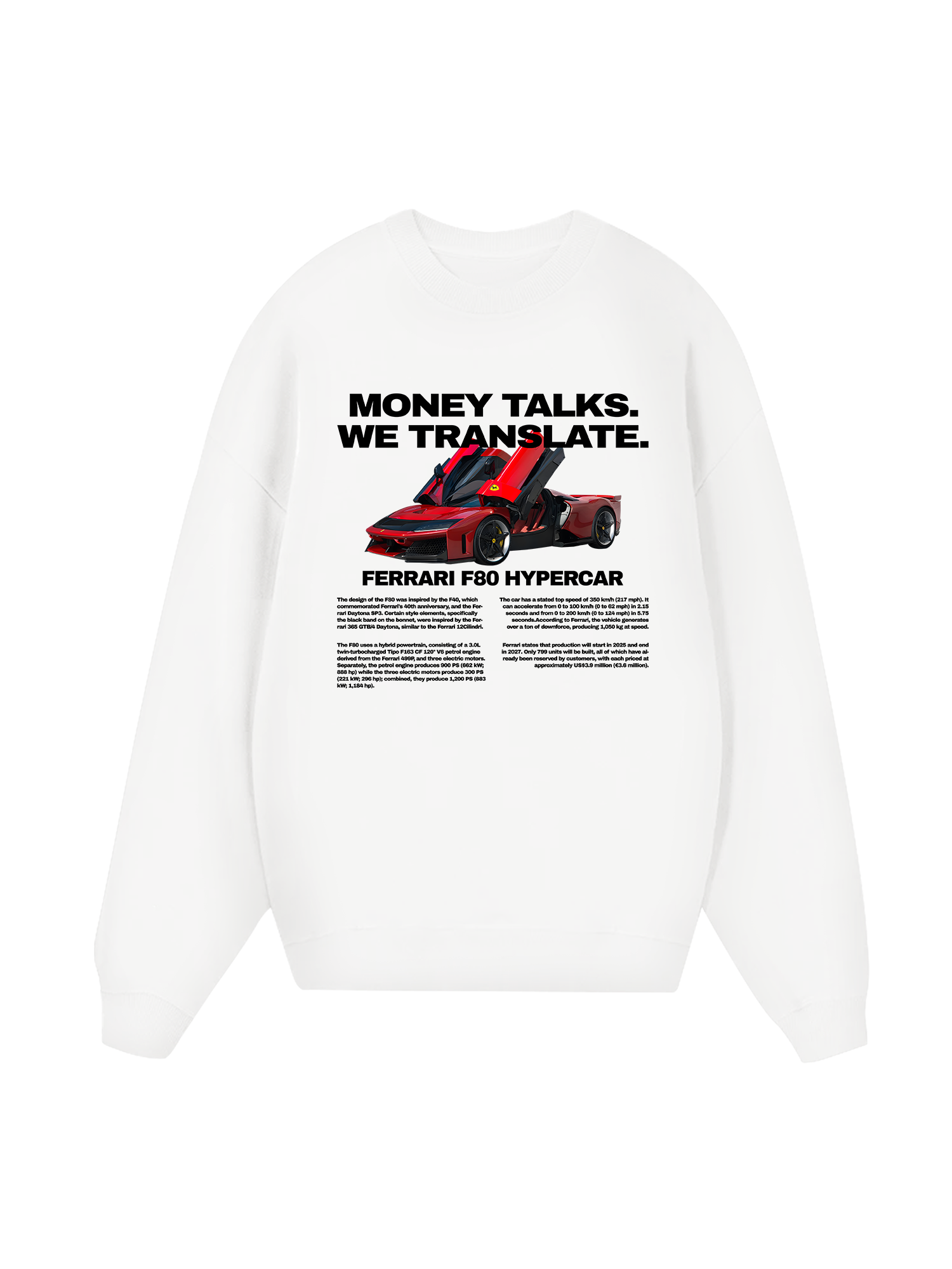 Ferrari Money Talks We Translate Sweater