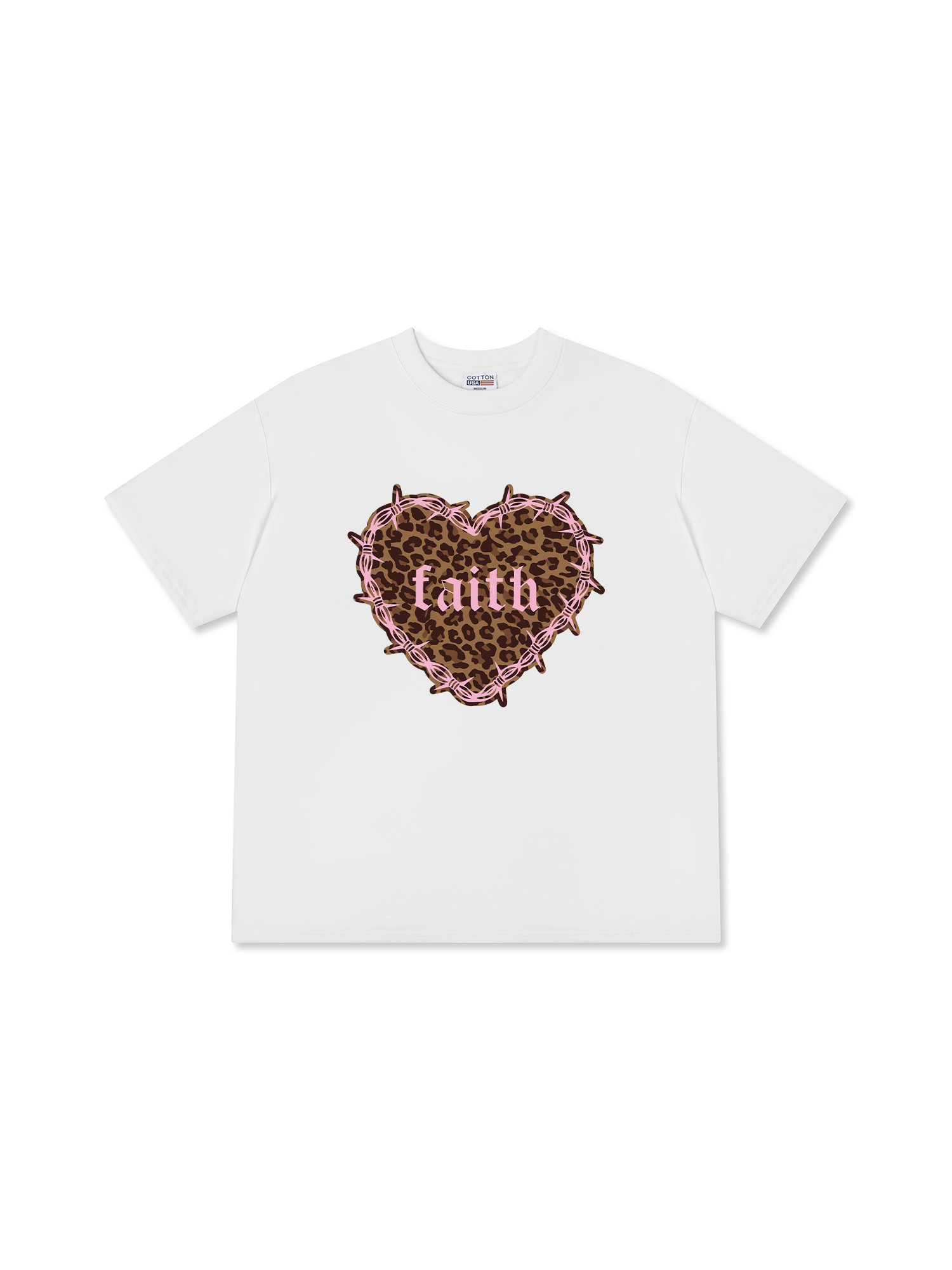 Áo Thun Relaxed Fit Urban Leopard Faith Heart