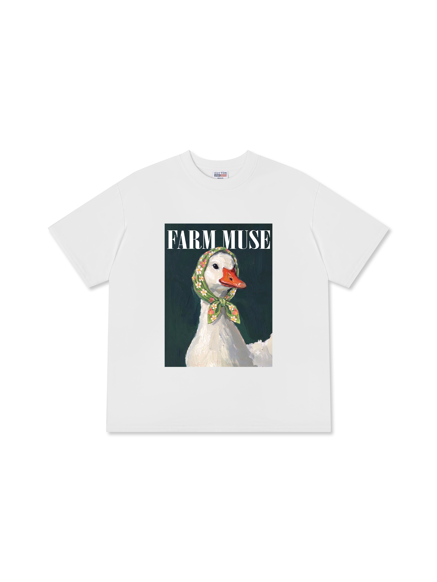 Áo Thun Relaxed Fit Farm Muse White Duck