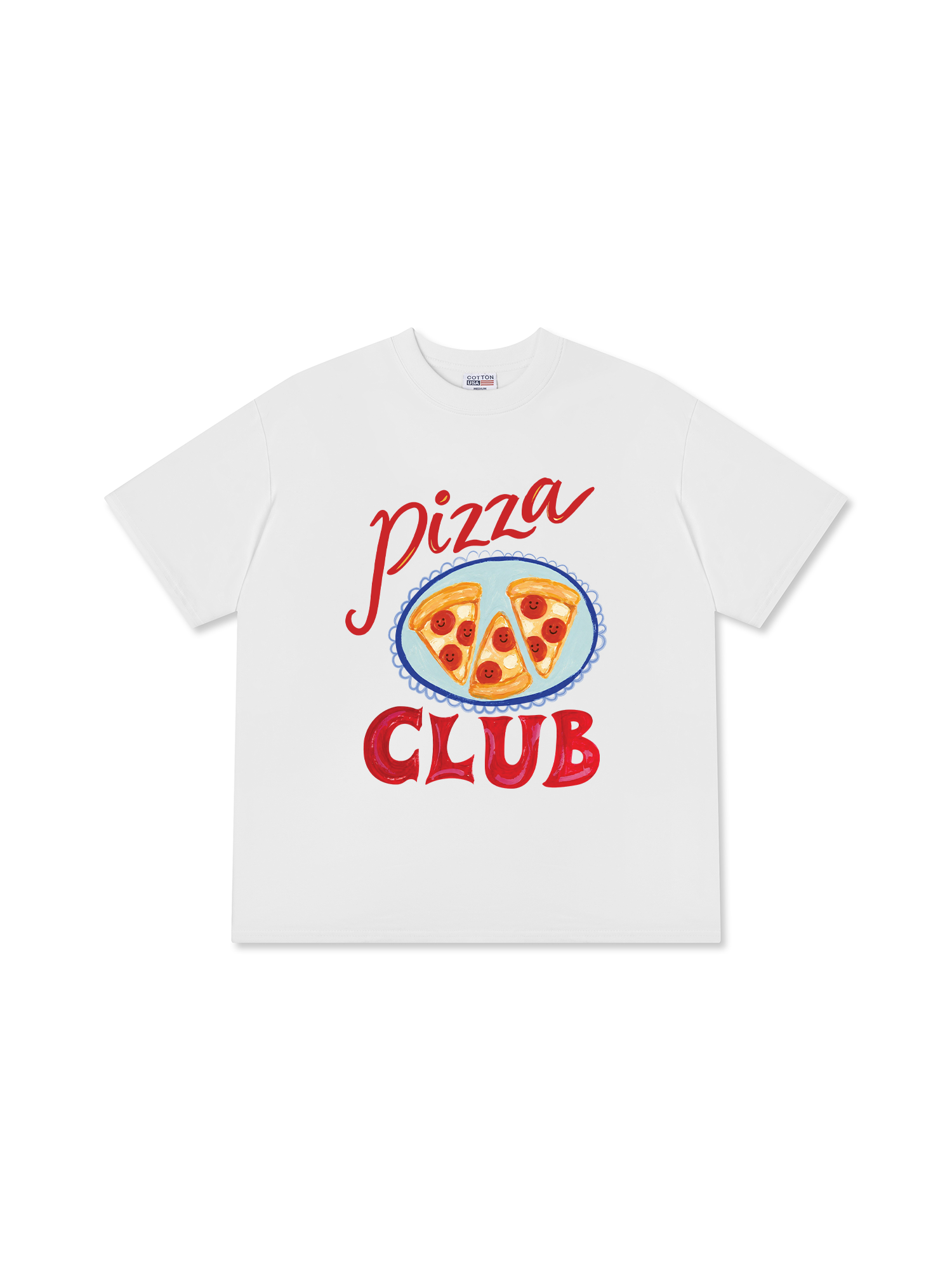 Áo Thun Relaxed Fit Yummy Mood Pizza Girl Club
