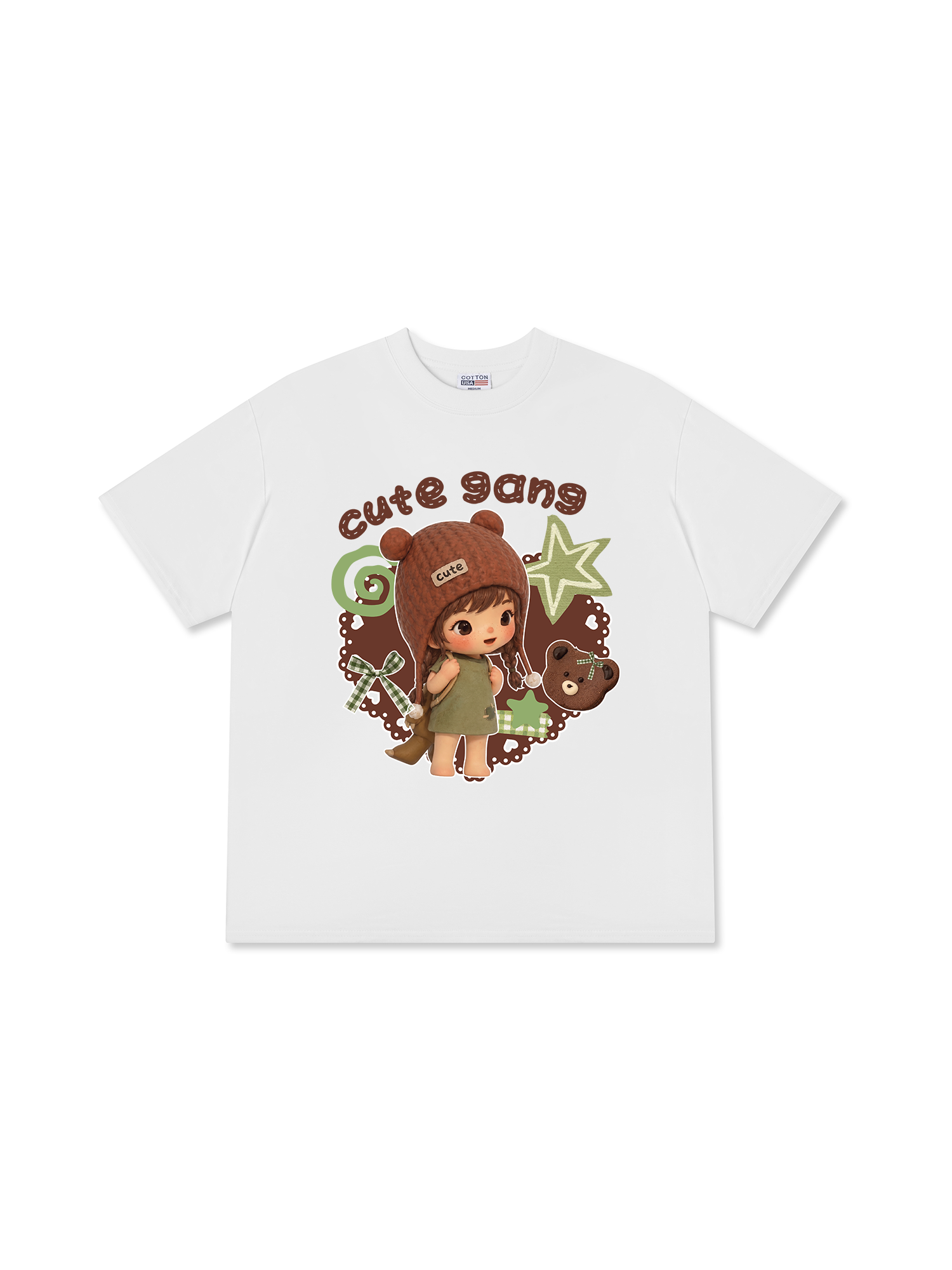 Áo Thun Relaxed Fit Cute Gang