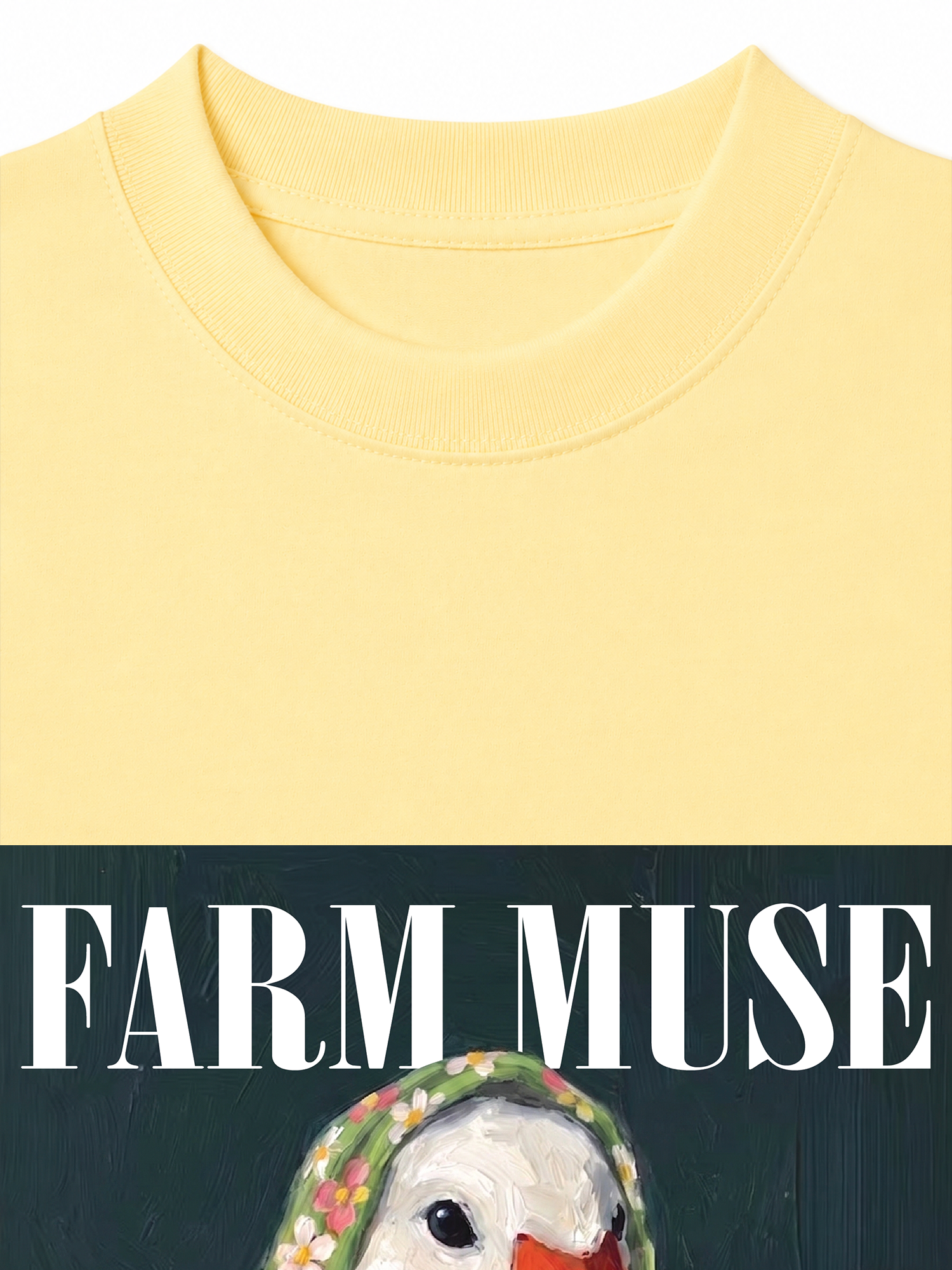 Áo Thun Relaxed Fit Farm Muse White Duck