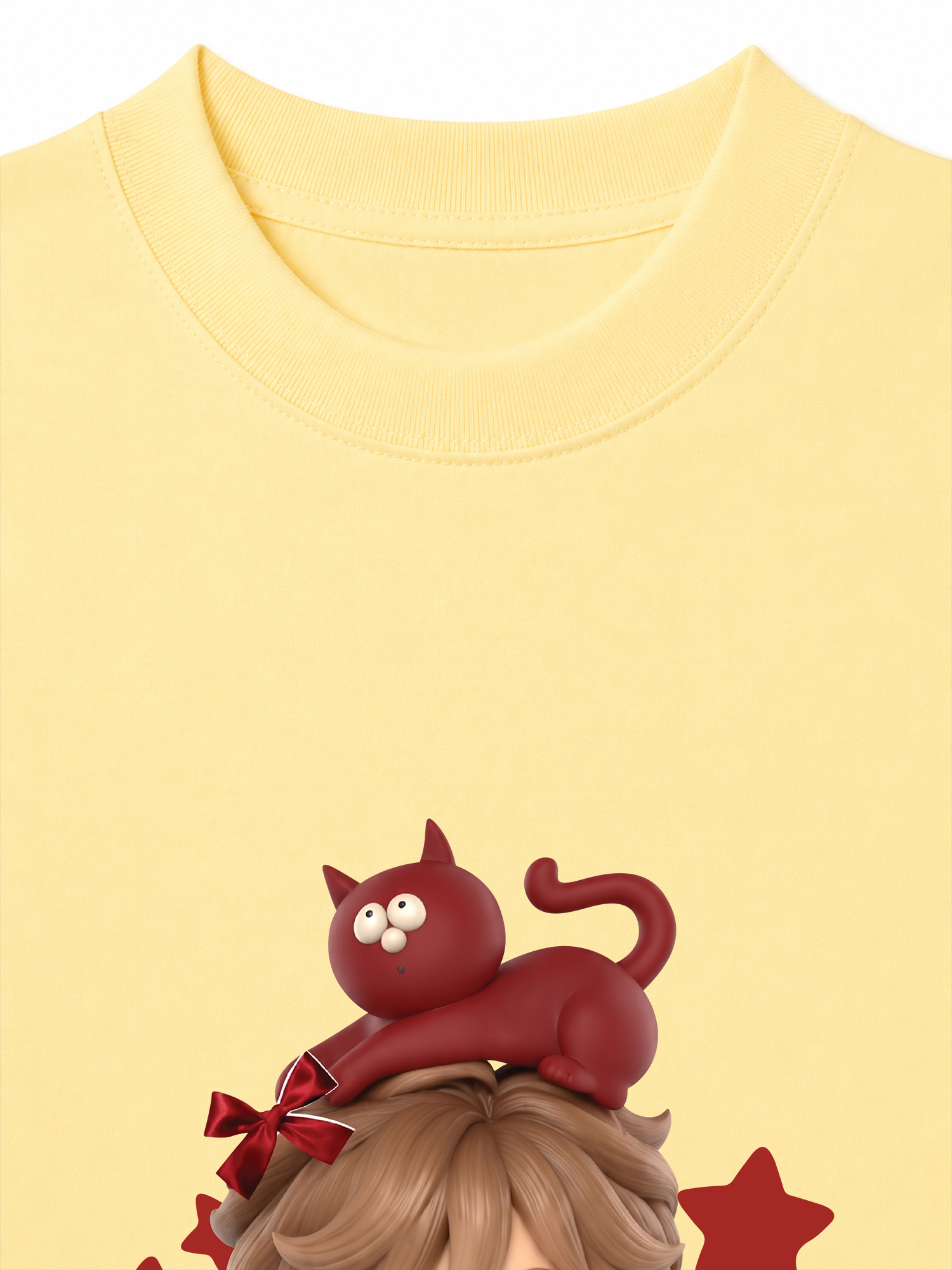 Áo Thun Relaxed Fit Cute Gang Red Outfit