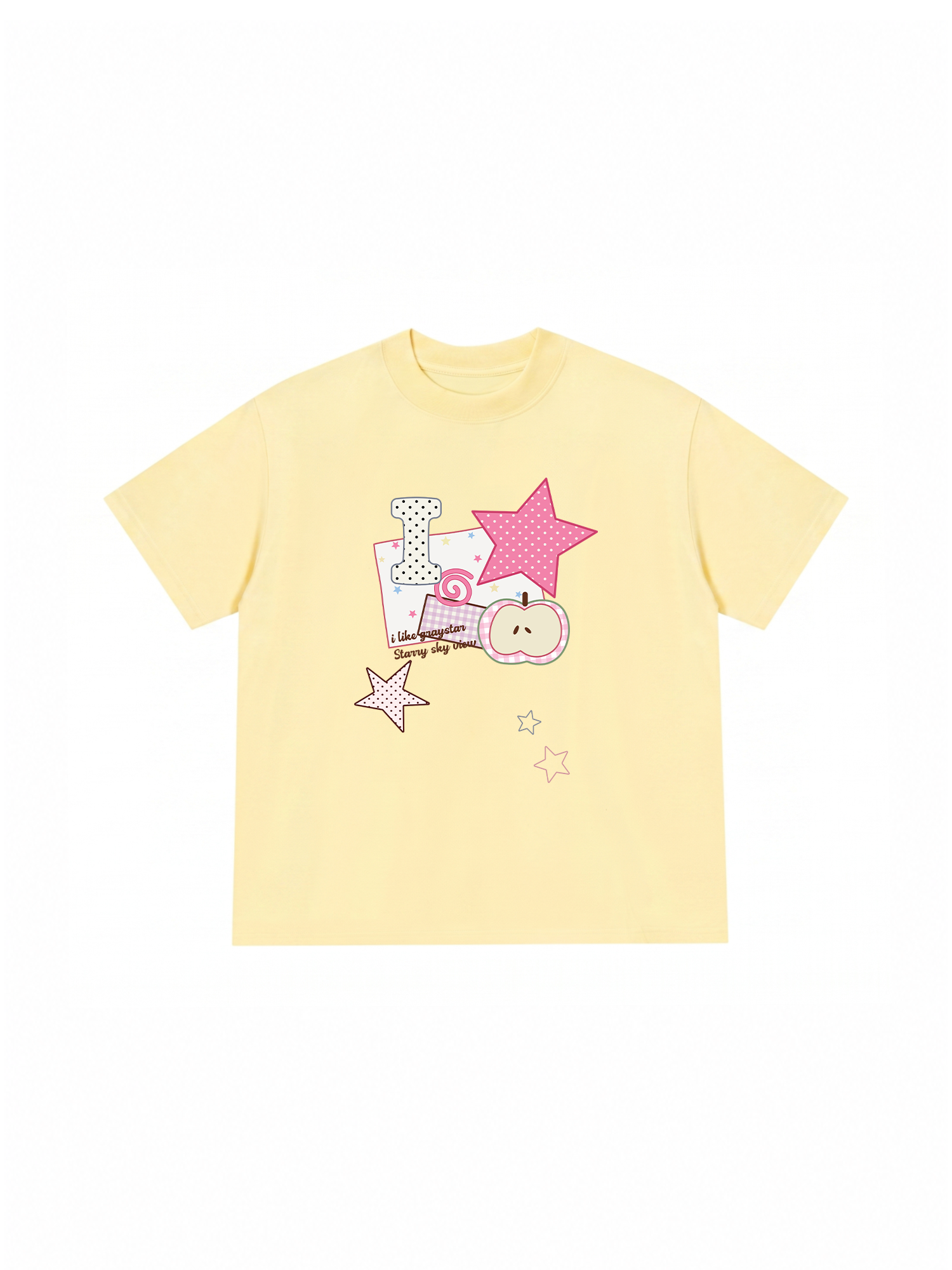 Áo Thun Relaxed Fit Dotty Mood Pink Star Candy