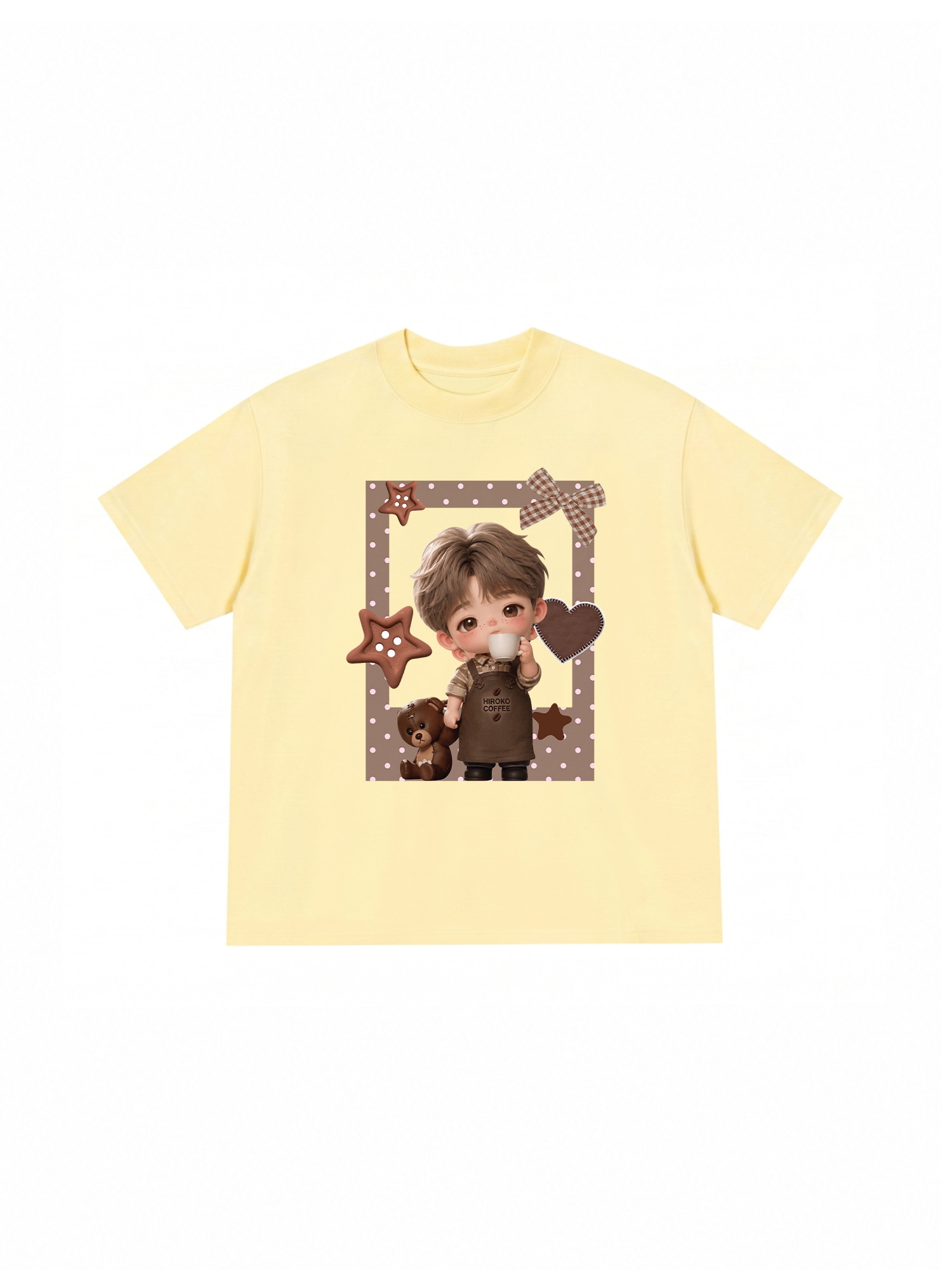 Áo Thun Relaxed Fit Cute Gang Coffee Chibi