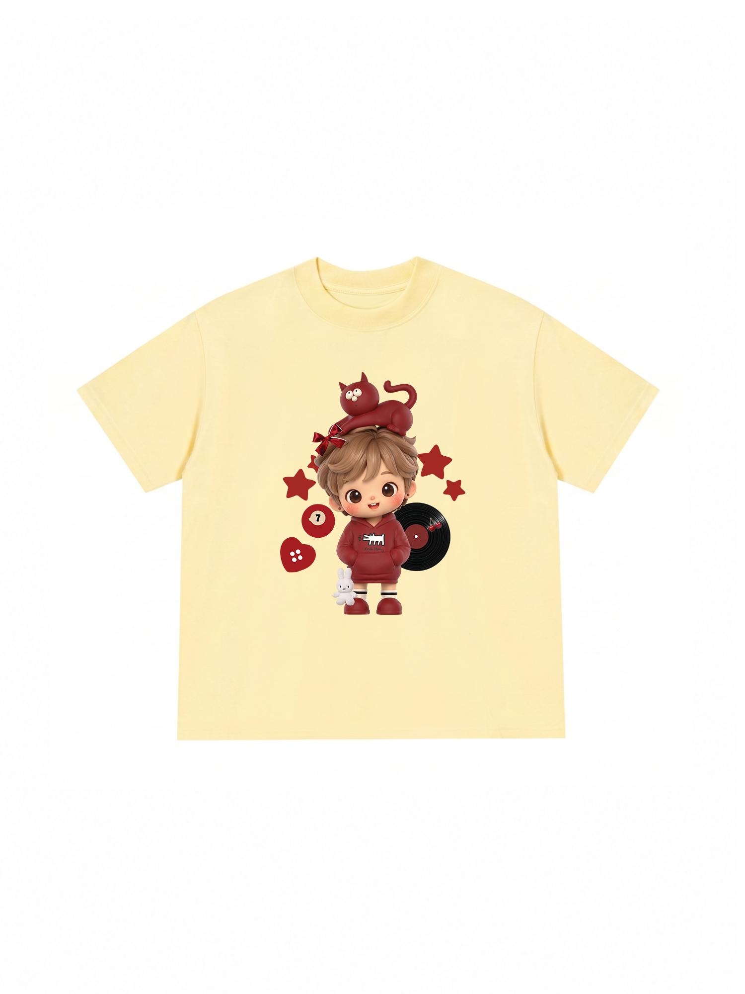 Áo Thun Relaxed Fit Cute Gang Red Outfit
