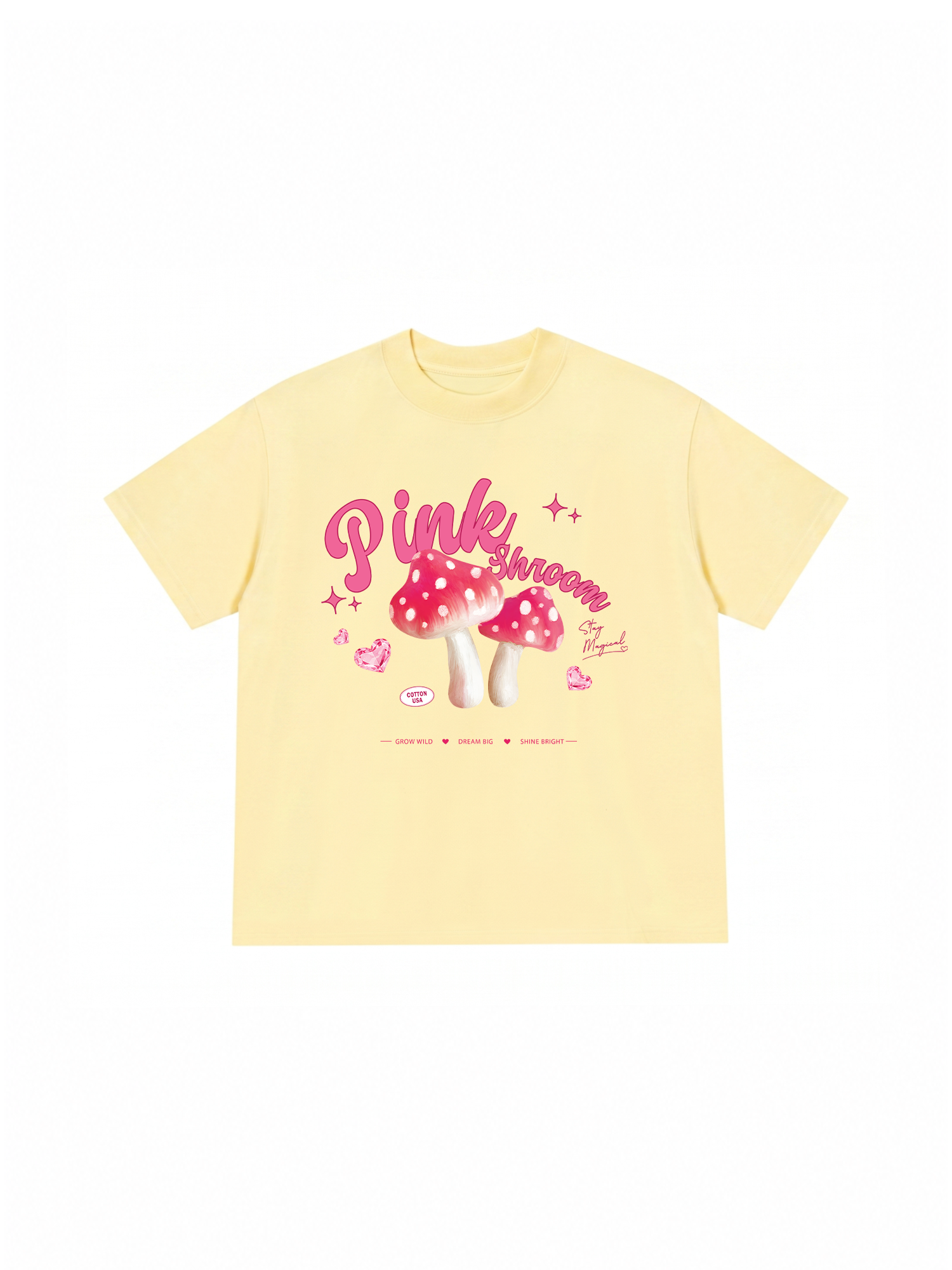 Áo Thun Relaxed Fit Tropical Pink Shrooms