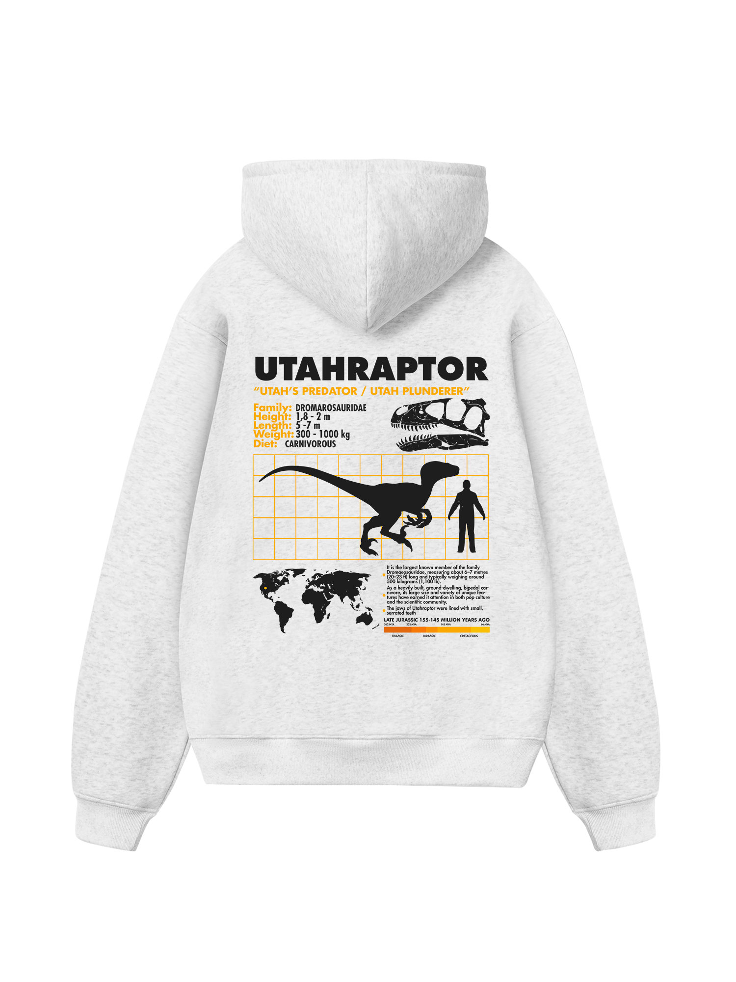 Wild Life Analysis Table Utahraptor Hoodie