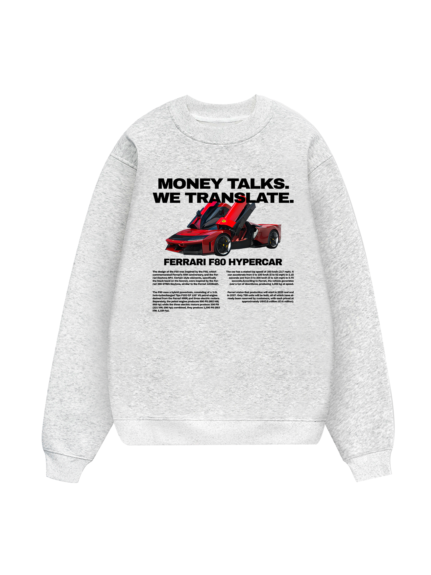 Ferrari Money Talks We Translate Sweater