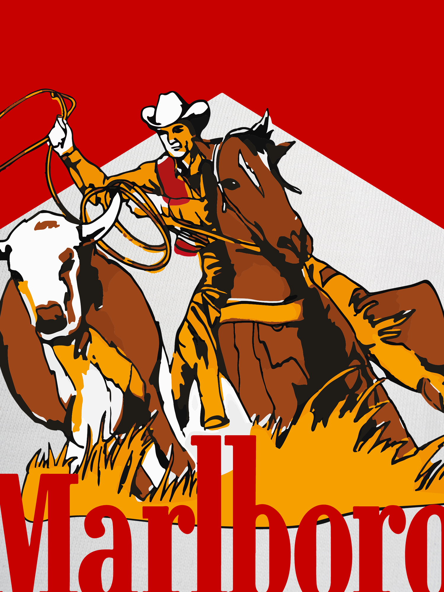 Áo Thun Ringer Relaxed Fit Marlboro Hunting Cowboy