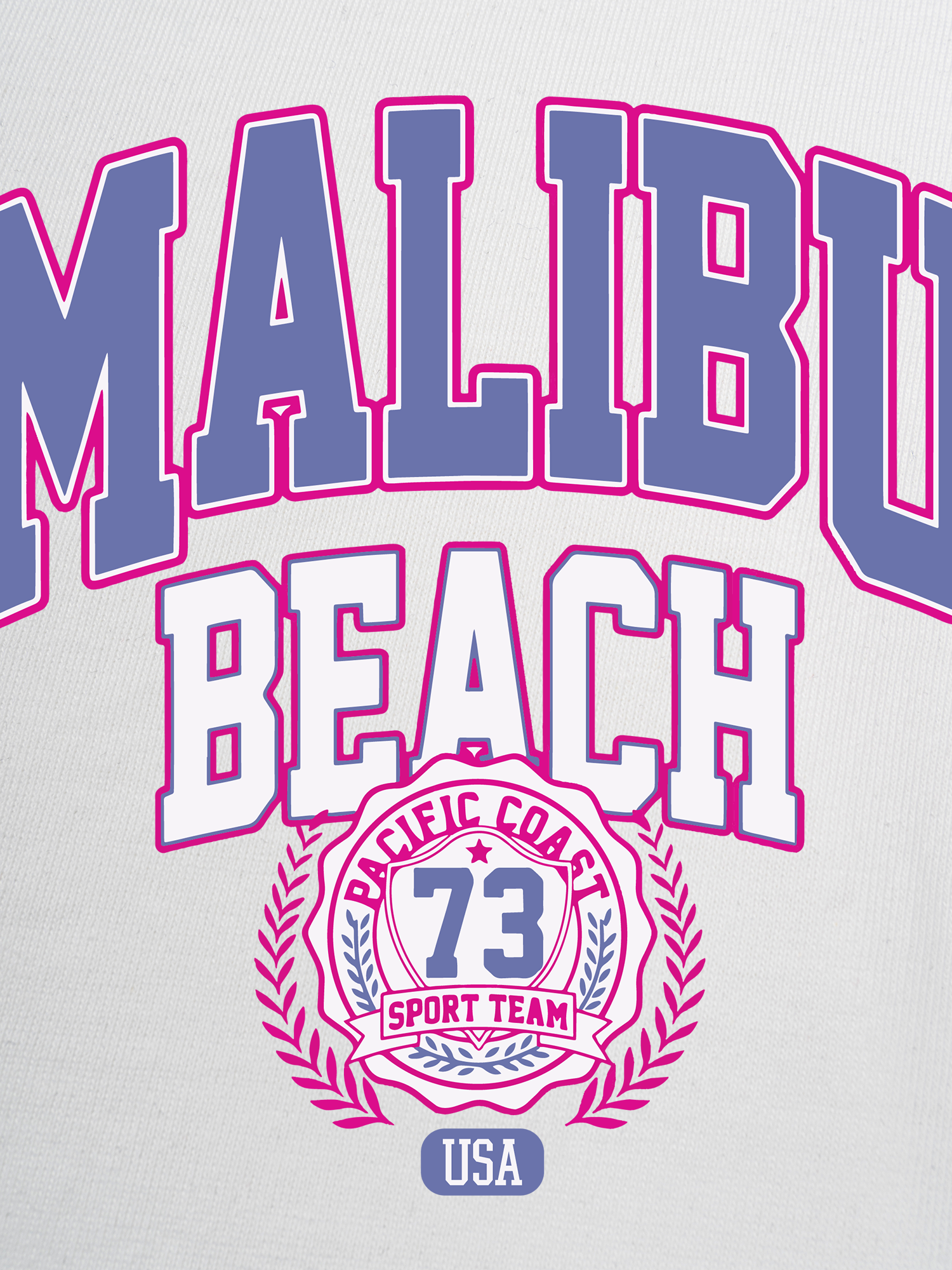 Áo Thun Ringer Relaxed Fit USA Malibu Beach Retro