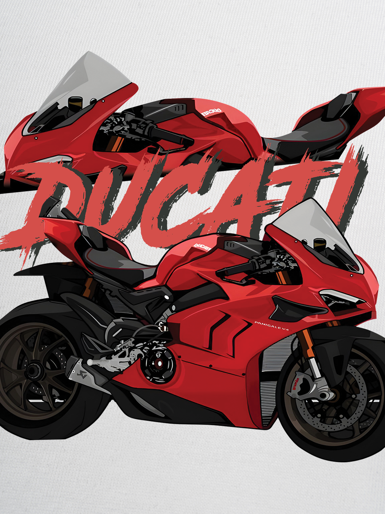 Áo Thun Ringer Cotton Cao Cấp Relaxed Fit Ducati V4S