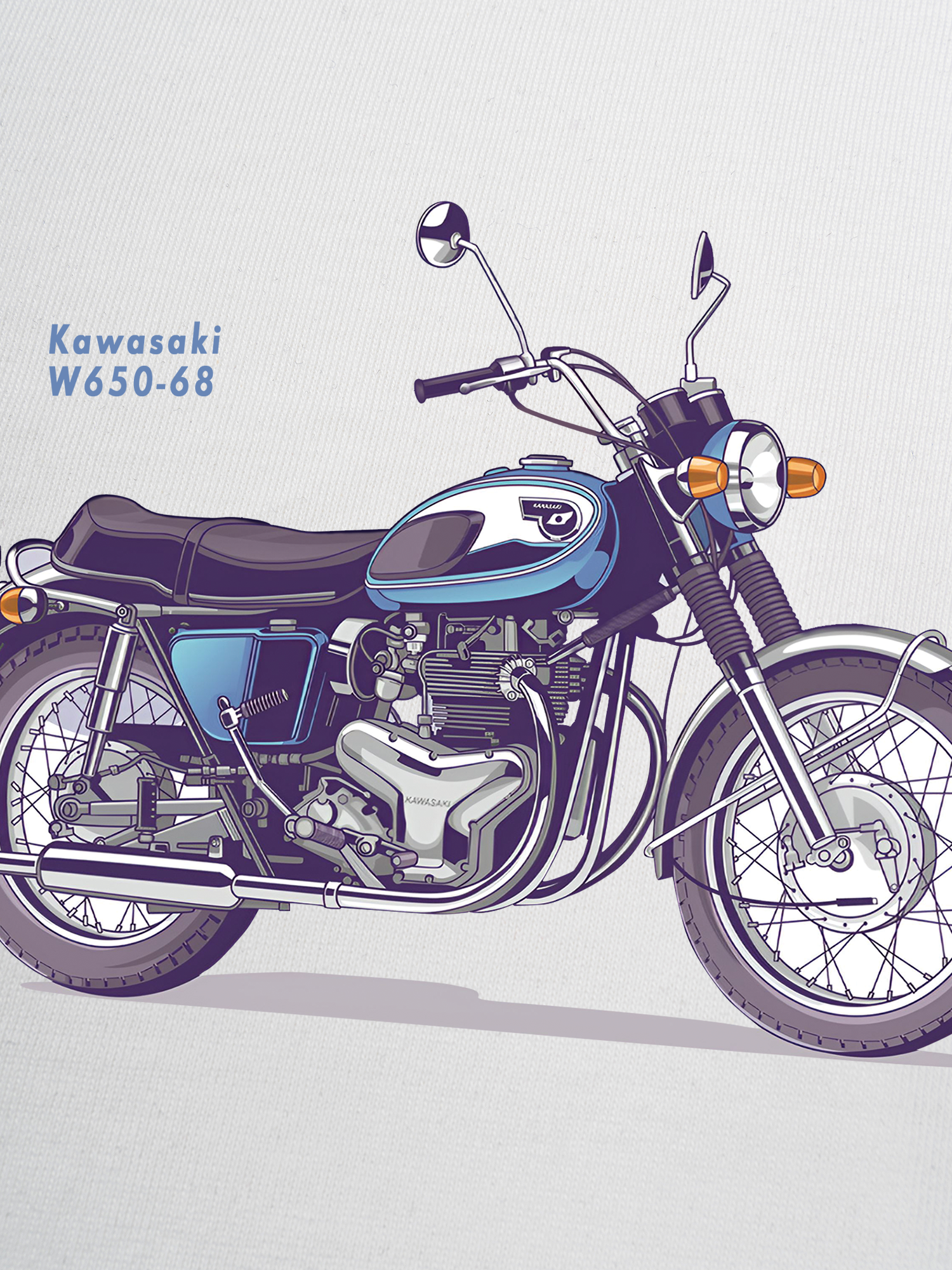 Áo Thun Ringer Relaxed Fit Kawasaki W650-68