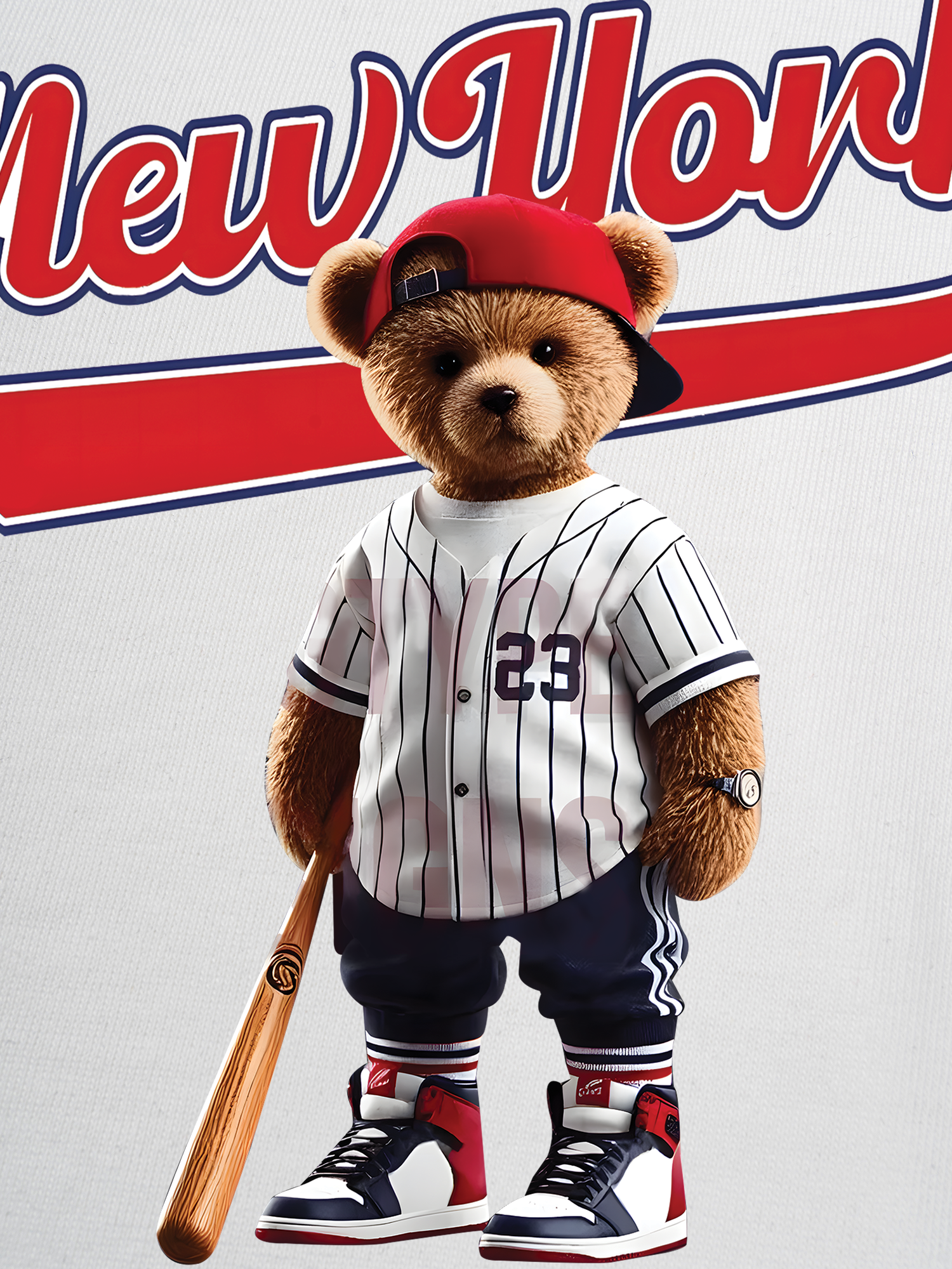 Áo Thun Ringer Relaxed Fit Baseball New York Teddy