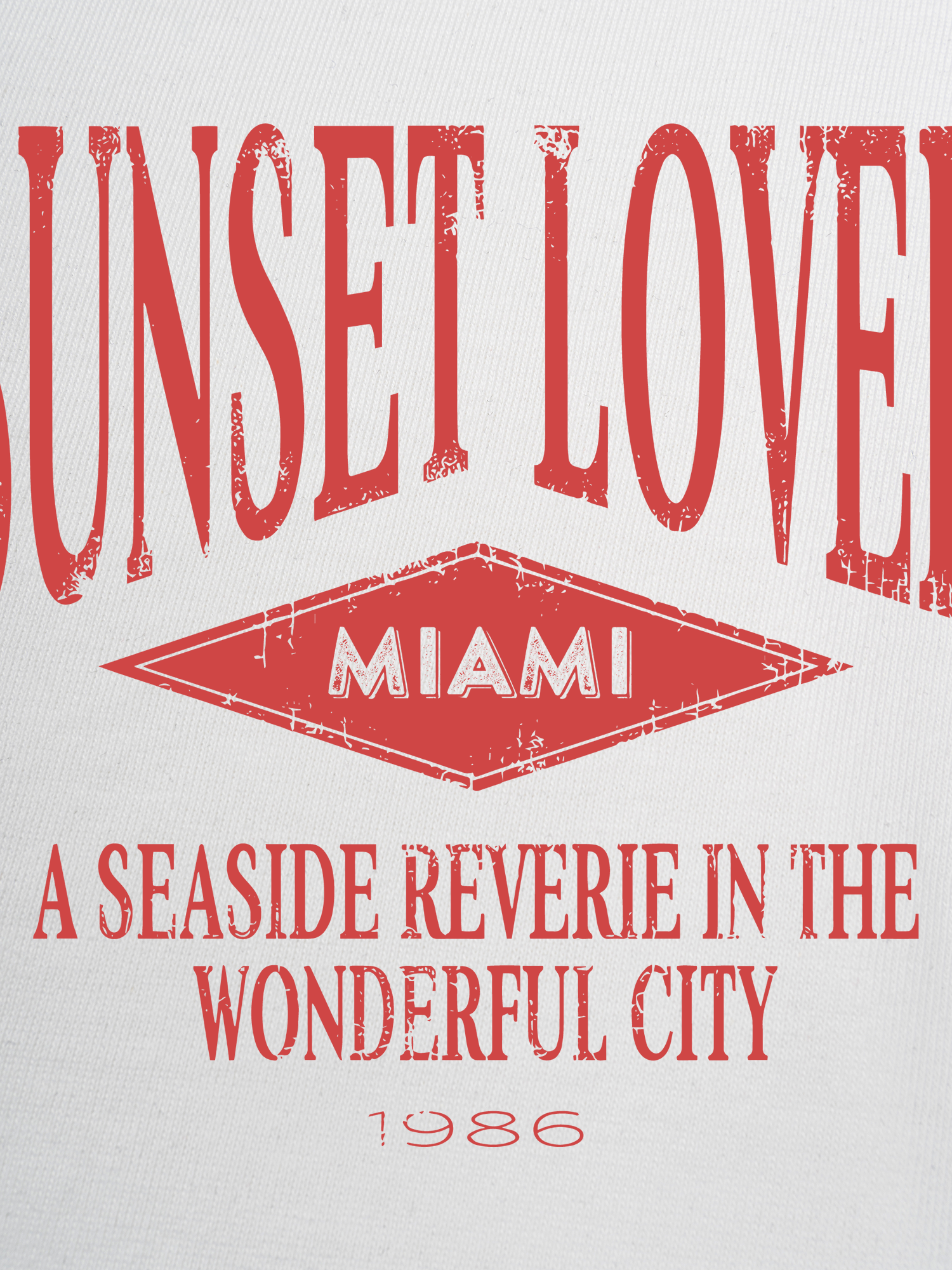 Áo Thun Ringer Relaxed Fit City Sunset Lover Miami