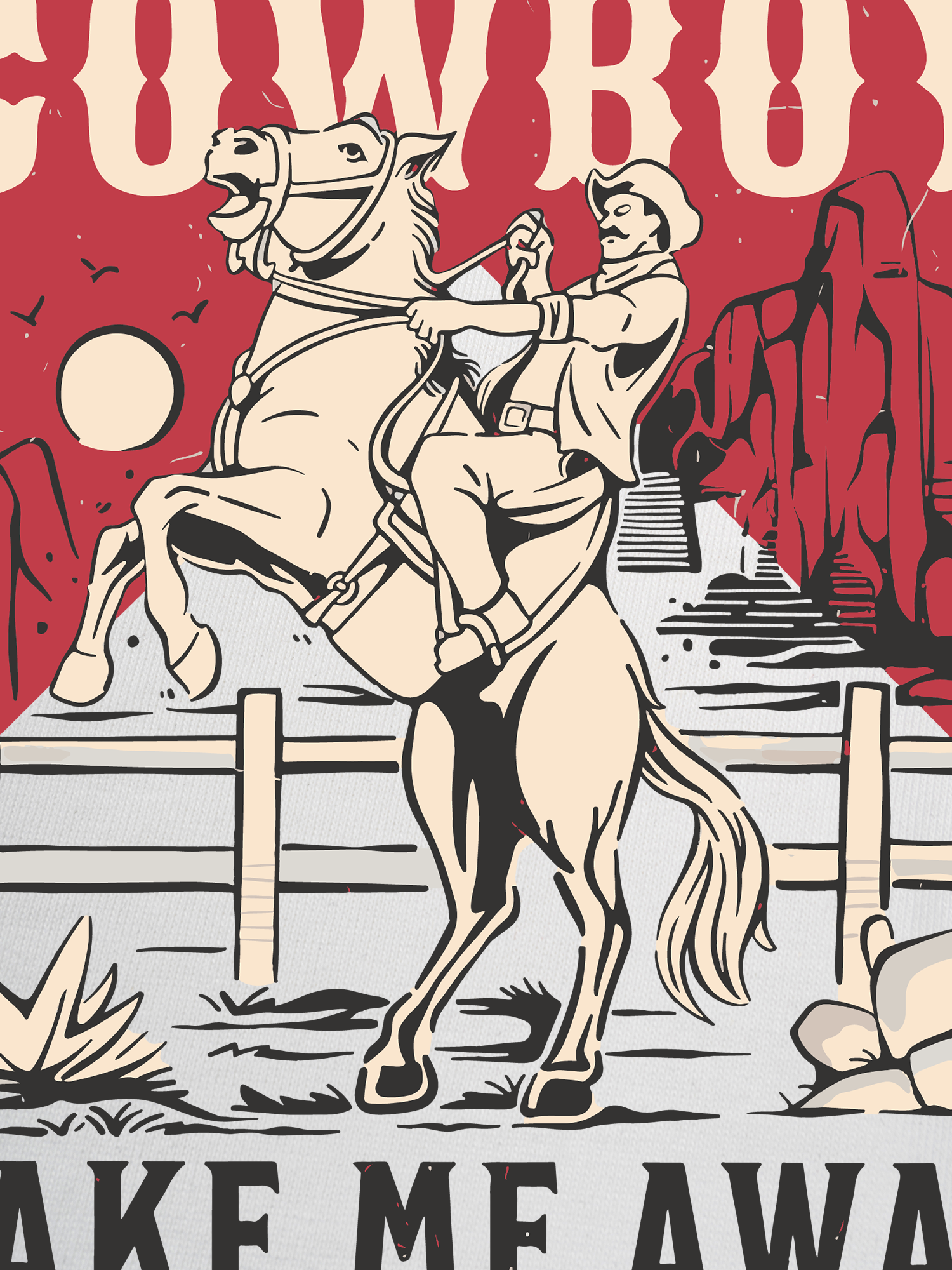 Áo Thun Ringer Relaxed Fit Marlboro Cowboy Take Me Away