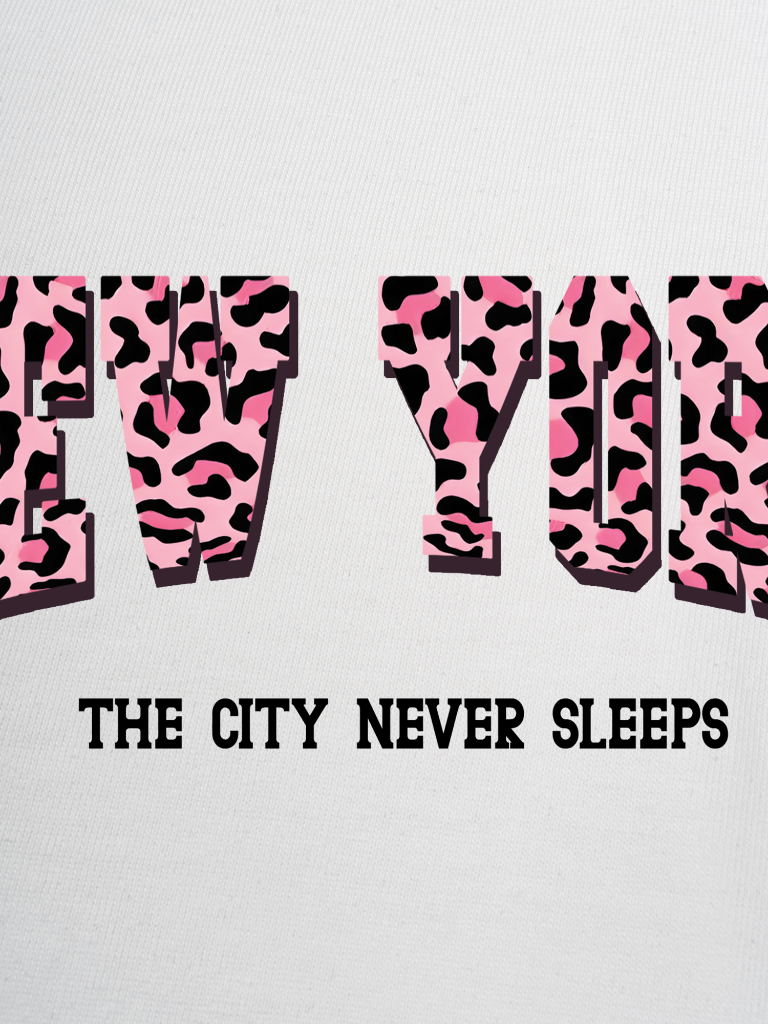 Áo Thun Ringer Relaxed Fit City Pink Leopard New York