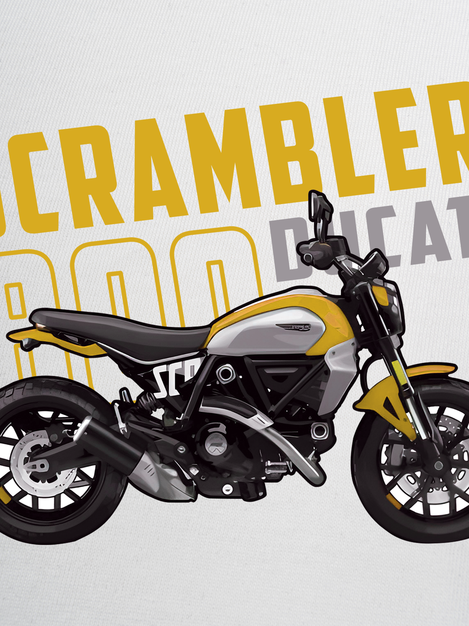 Áo Thun Ringer Relaxed Fit Scrambler 800 Ducati Yellow