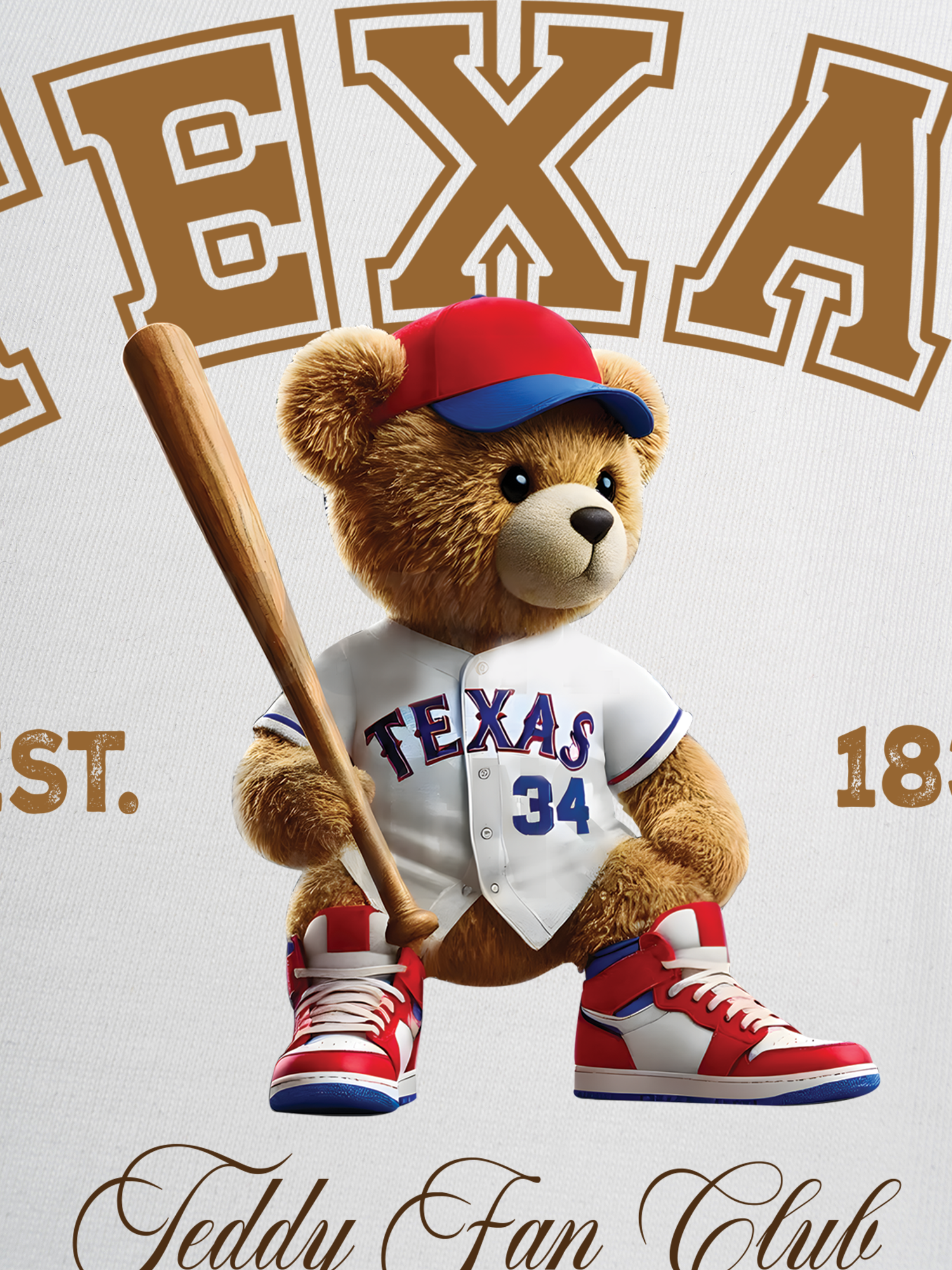 Áo Thun Ringer Relaxed Fit Baseball Texas Teddy Fan Club