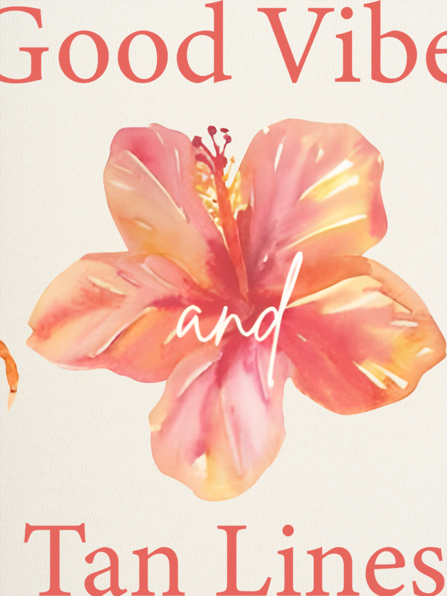 Áo Thun Ringer Relaxed Fit Tropical Good Vibes Tan