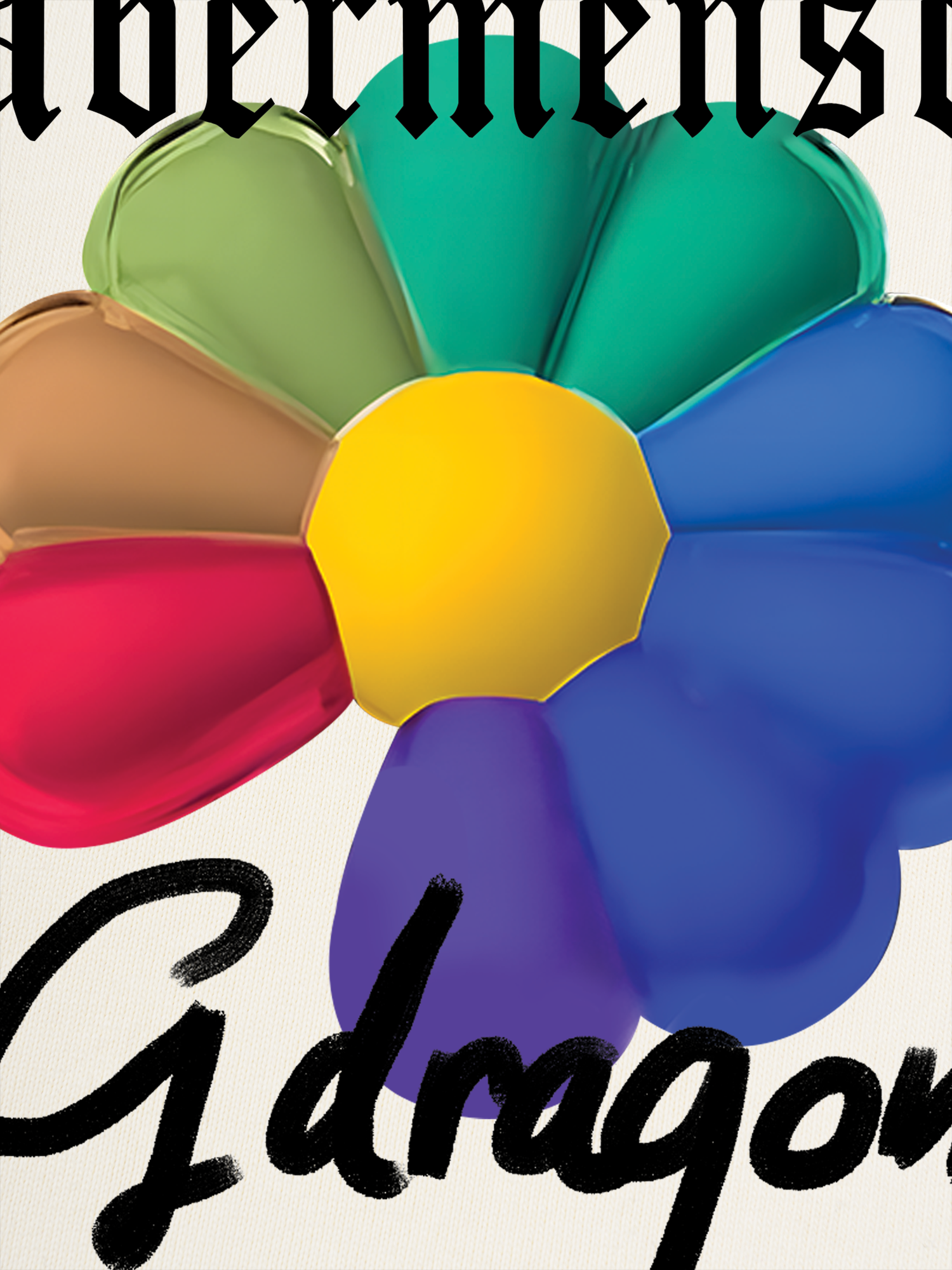 Áo Thun Ringer Relaxed Fit Floral Rainbow GD