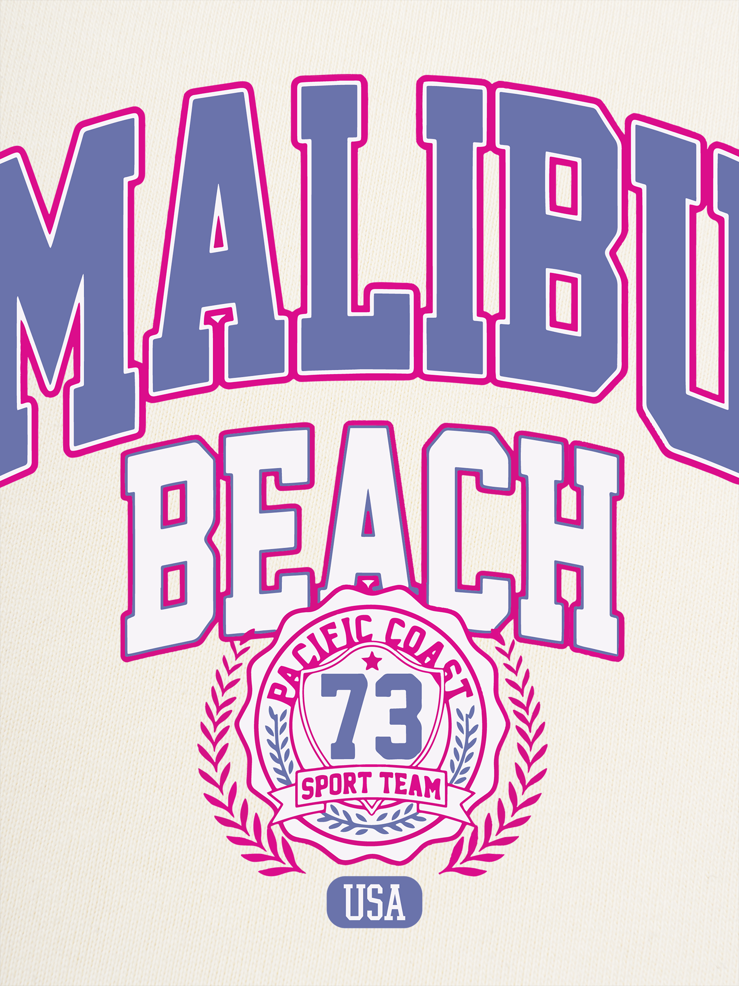 Áo Thun Ringer Relaxed Fit USA Malibu Beach Retro