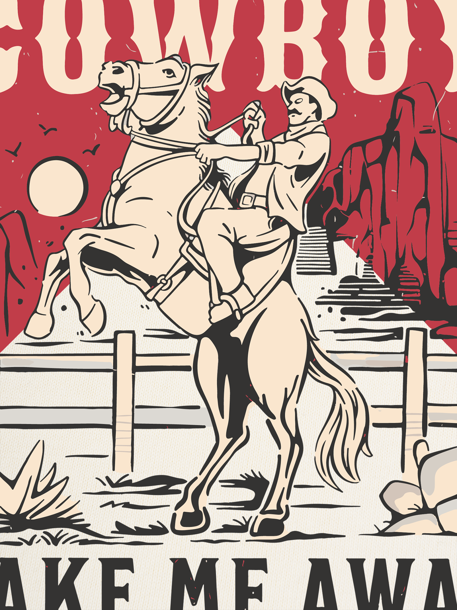 Áo Thun Ringer Relaxed Fit Marlboro Cowboy Take Me Away