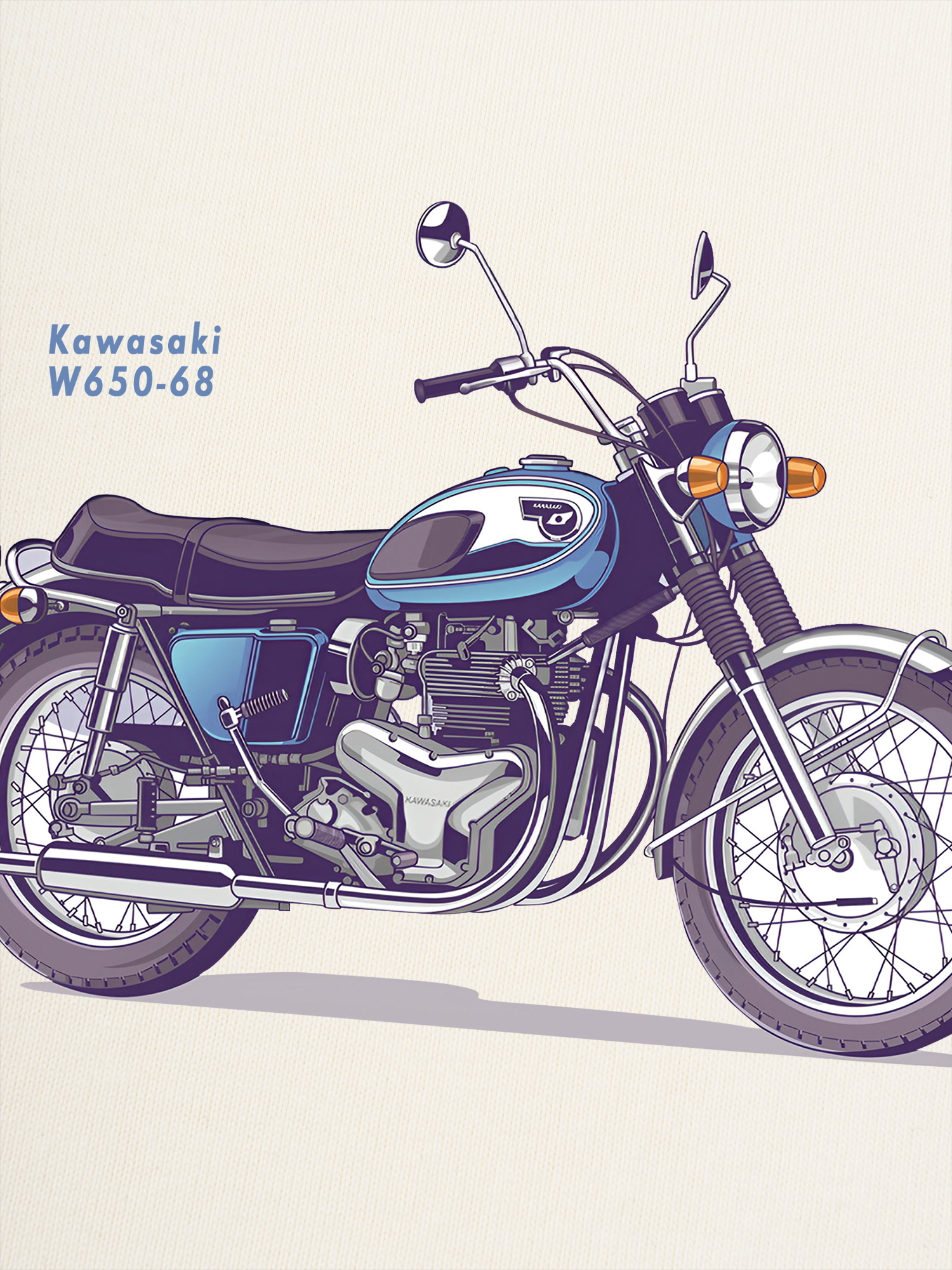 Áo Thun Ringer Relaxed Fit Kawasaki W650-68